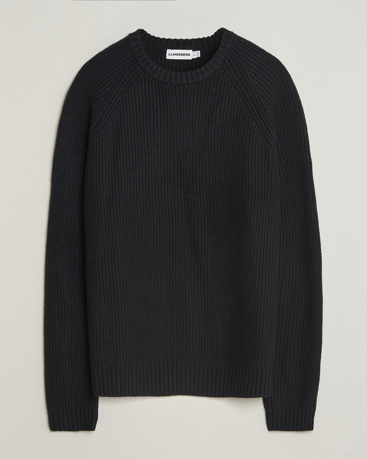 Herre | Gensere | J.Lindeberg | Hallow Wool Blend Knitted Sweater Black