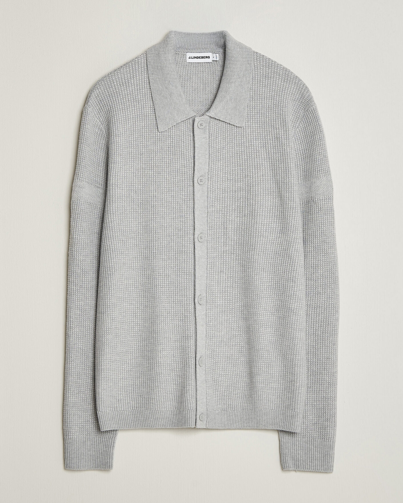 Herre | Gensere | J.Lindeberg | Willem Knitted Cardigan Light Grey Melange