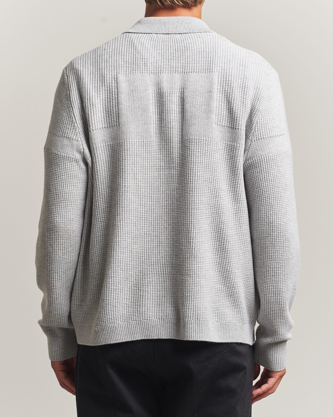Herre | Gensere | J.Lindeberg | Willem Knitted Cardigan Light Grey Melange