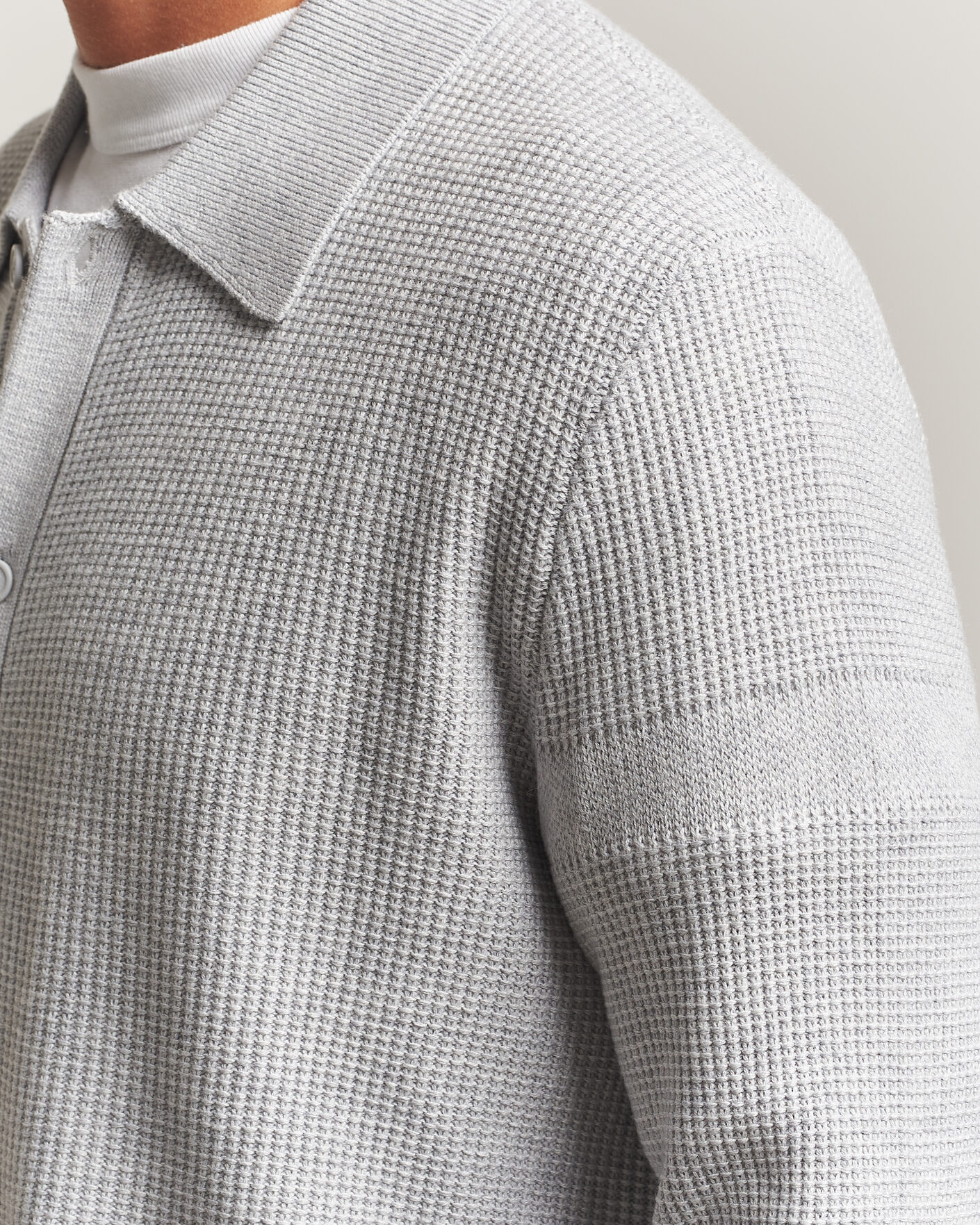 Herre | Gensere | J.Lindeberg | Willem Knitted Cardigan Light Grey Melange
