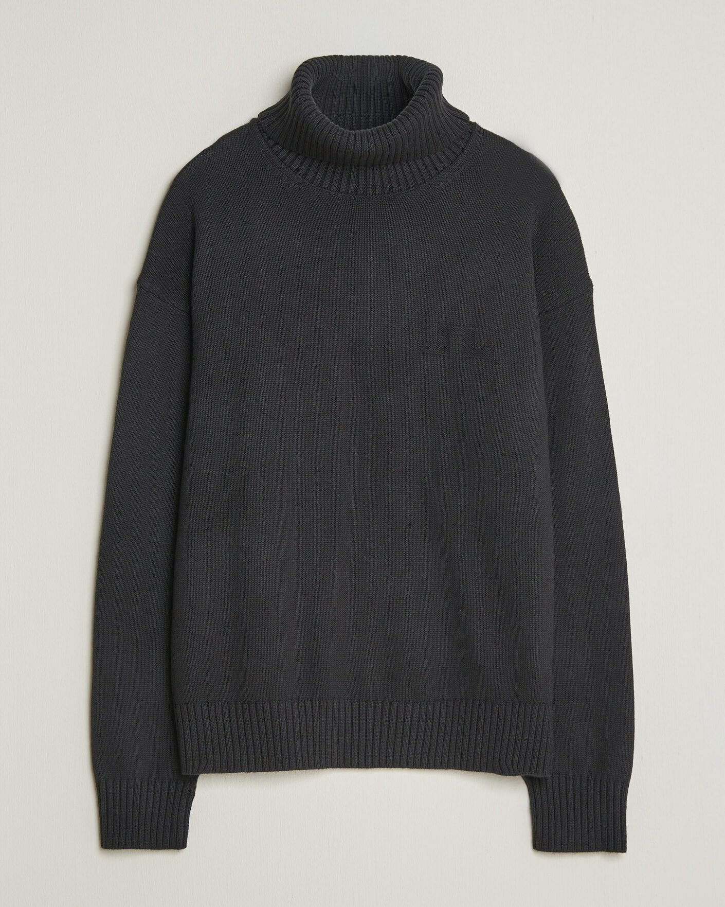 Herre | Gensere | J.Lindeberg | Eddy Wool/Cotton Knitted Turtleneck Black