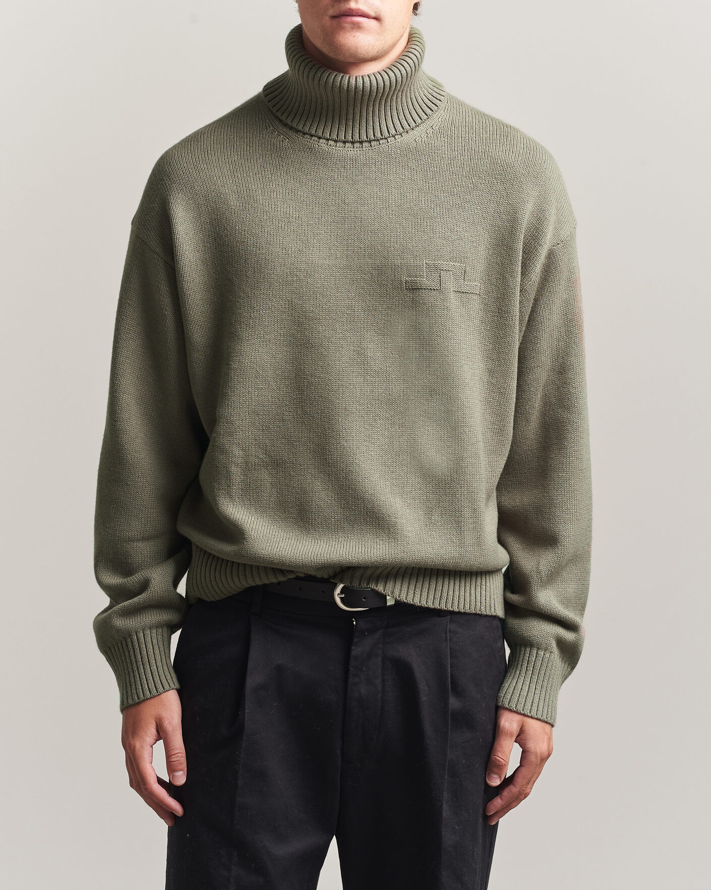 Herre | Gensere | J.Lindeberg | Eddy Wool/Cotton Knitted Turtleneck Brindle
