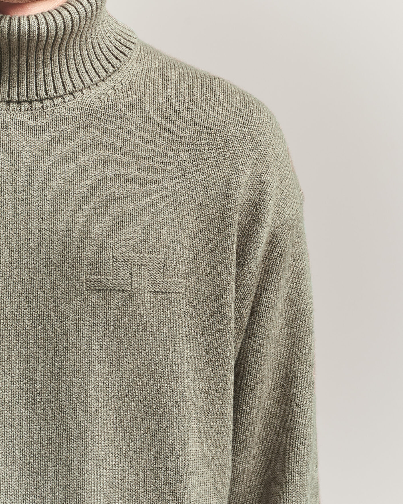 Herre | Gensere | J.Lindeberg | Eddy Wool/Cotton Knitted Turtleneck Brindle