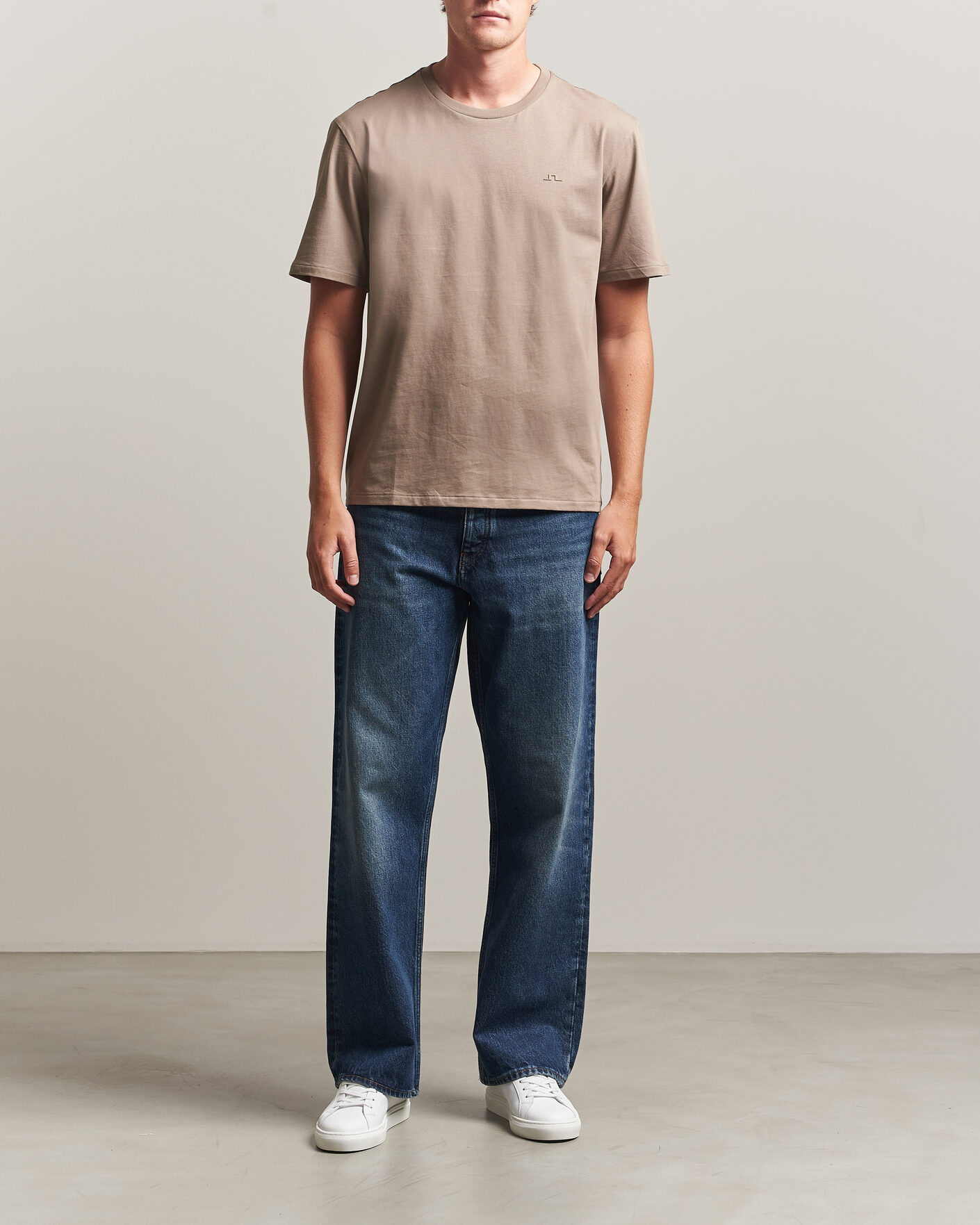 Herre | T-Shirts | J.Lindeberg | Alpha Crew Neck T-Shirt Brindle