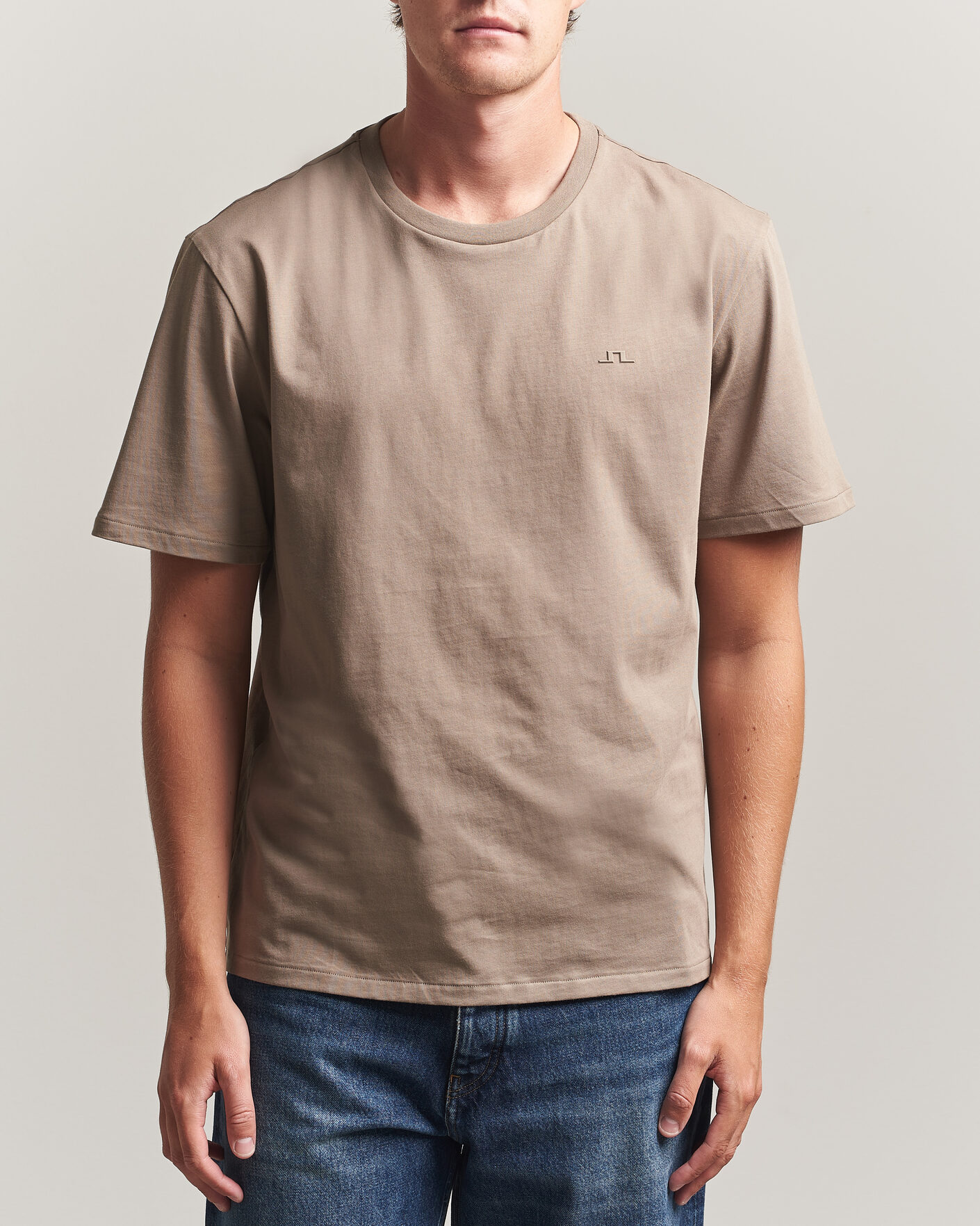 Herre | T-Shirts | J.Lindeberg | Alpha Crew Neck T-Shirt Brindle