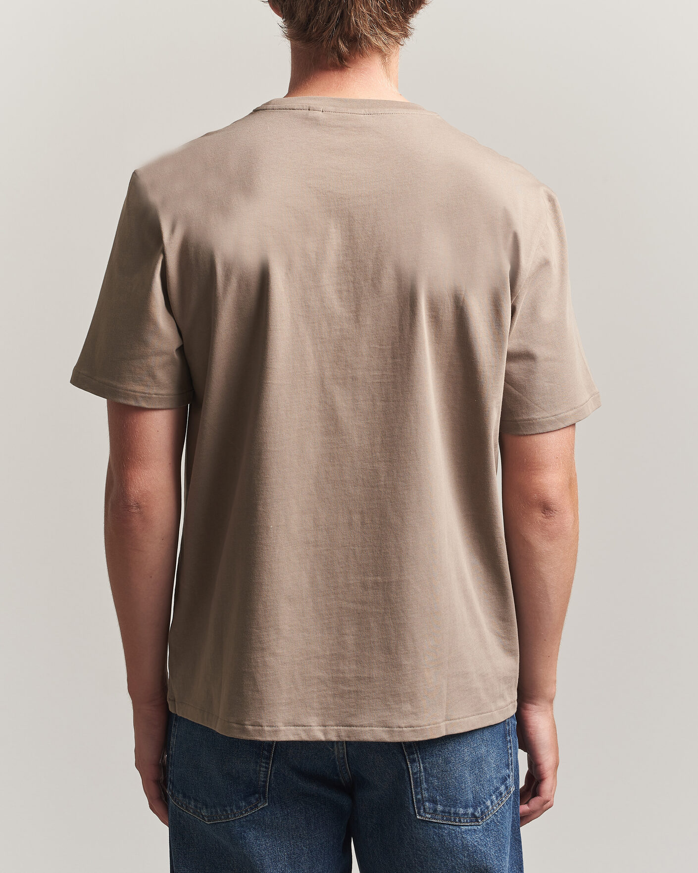 Herre | T-Shirts | J.Lindeberg | Alpha Crew Neck T-Shirt Brindle