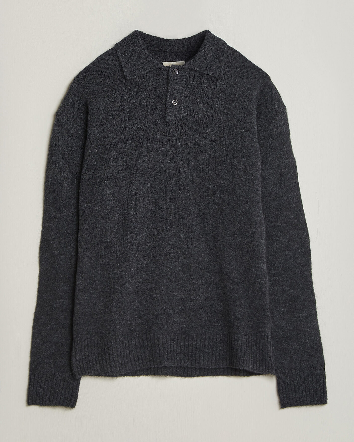 Herre | Gensere | Forét | Alpine Polo Knit Dark Grey Melange