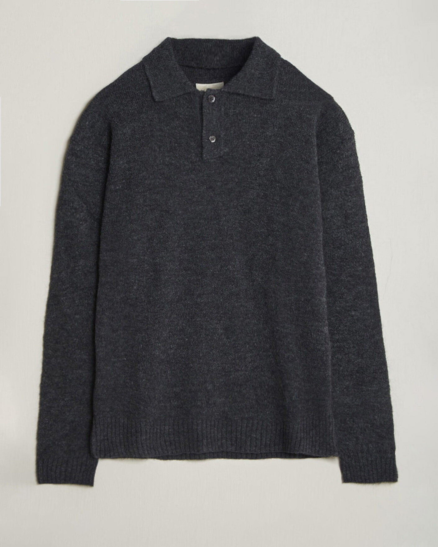 Herre | Gensere | Forét | Alpine Polo Knit Dark Grey Melange