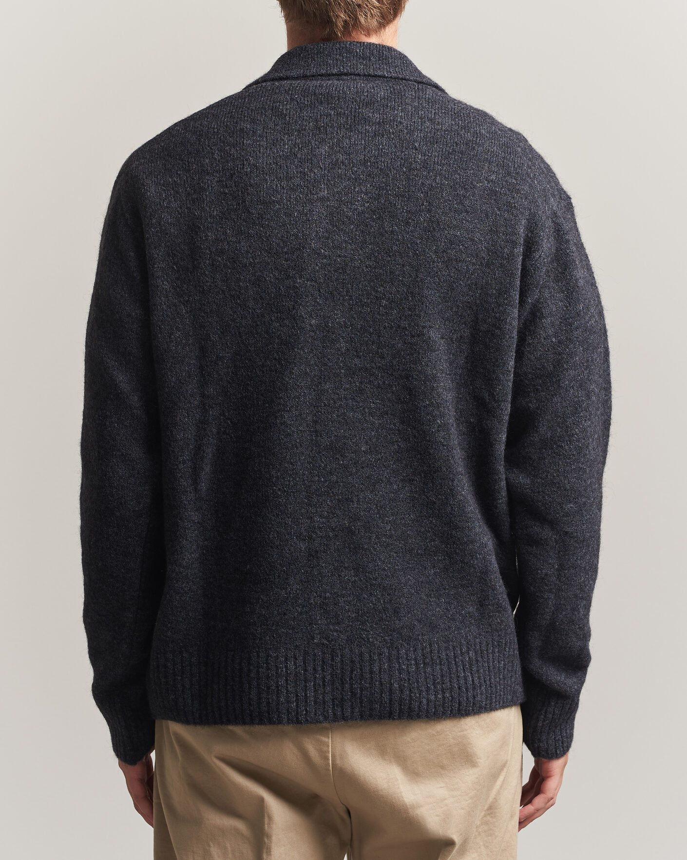 Herre | Gensere | Forét | Alpine Polo Knit Dark Grey Melange