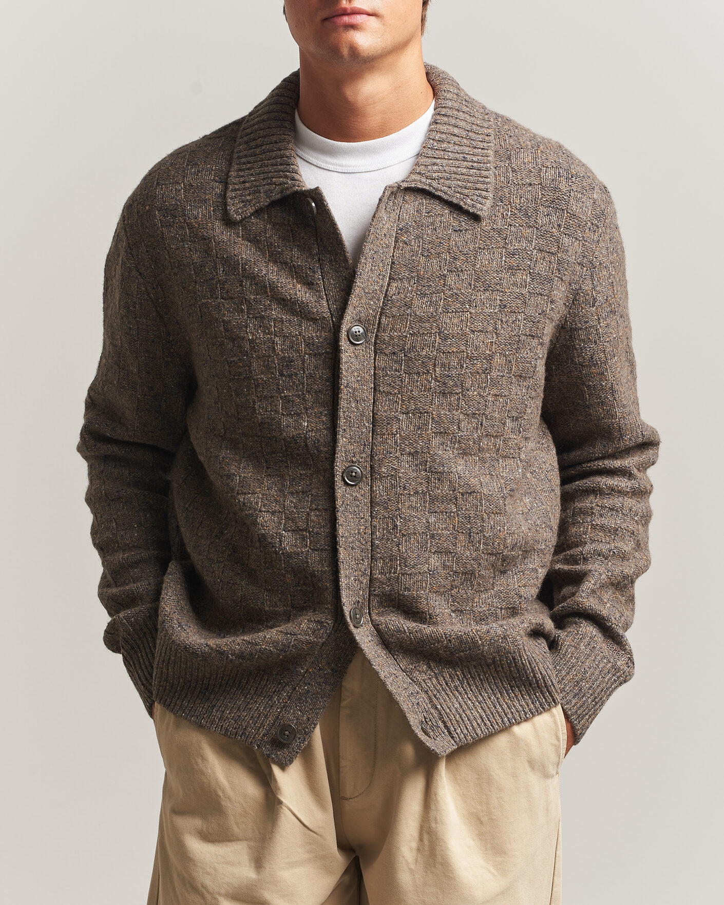 Herre | Gensere | Forét | Area Wool Cardigan Jacket Taupe