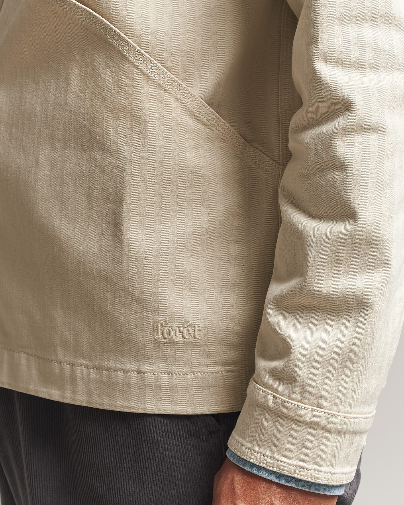 Herre | Skjorter | Forét | Berry Herringbone Overshirt Oat