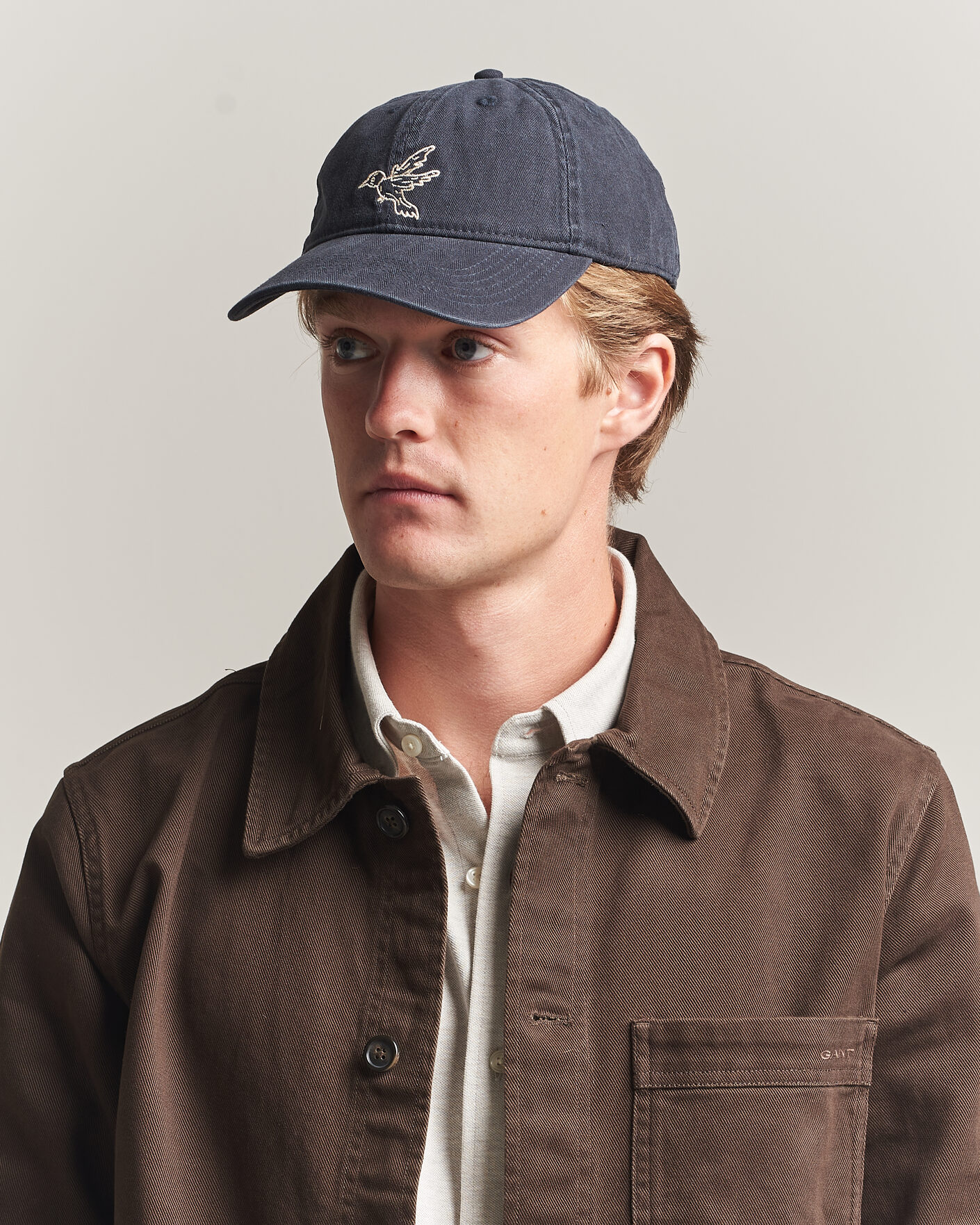 Herre | Hatter og capser | Forét | Bird Washed Herringbone Cap Navy