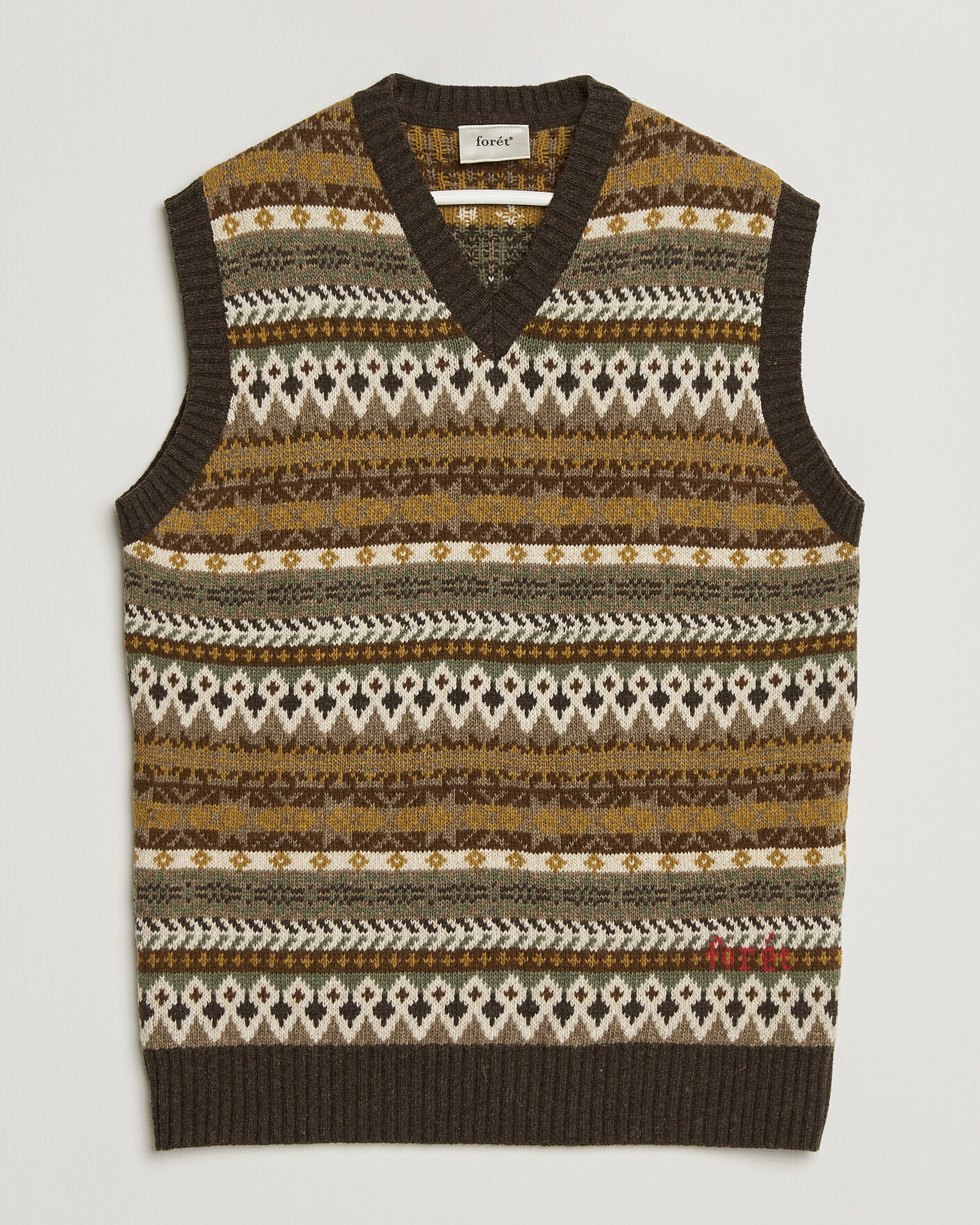 Herre | Gensere | Forét | Fairisle Lambswool Vest Thyme