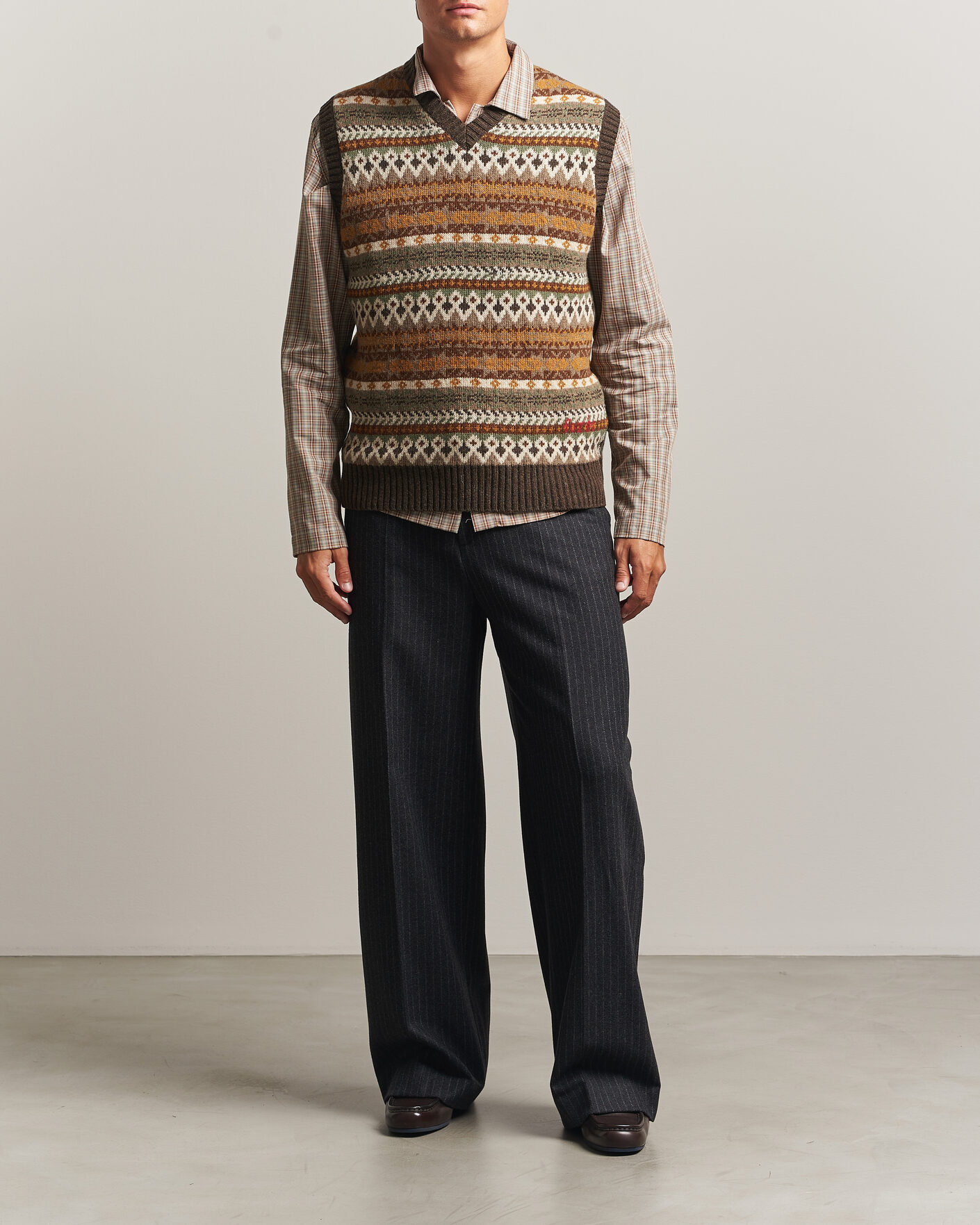 Herre | Gensere | Forét | Fairisle Lambswool Vest Thyme