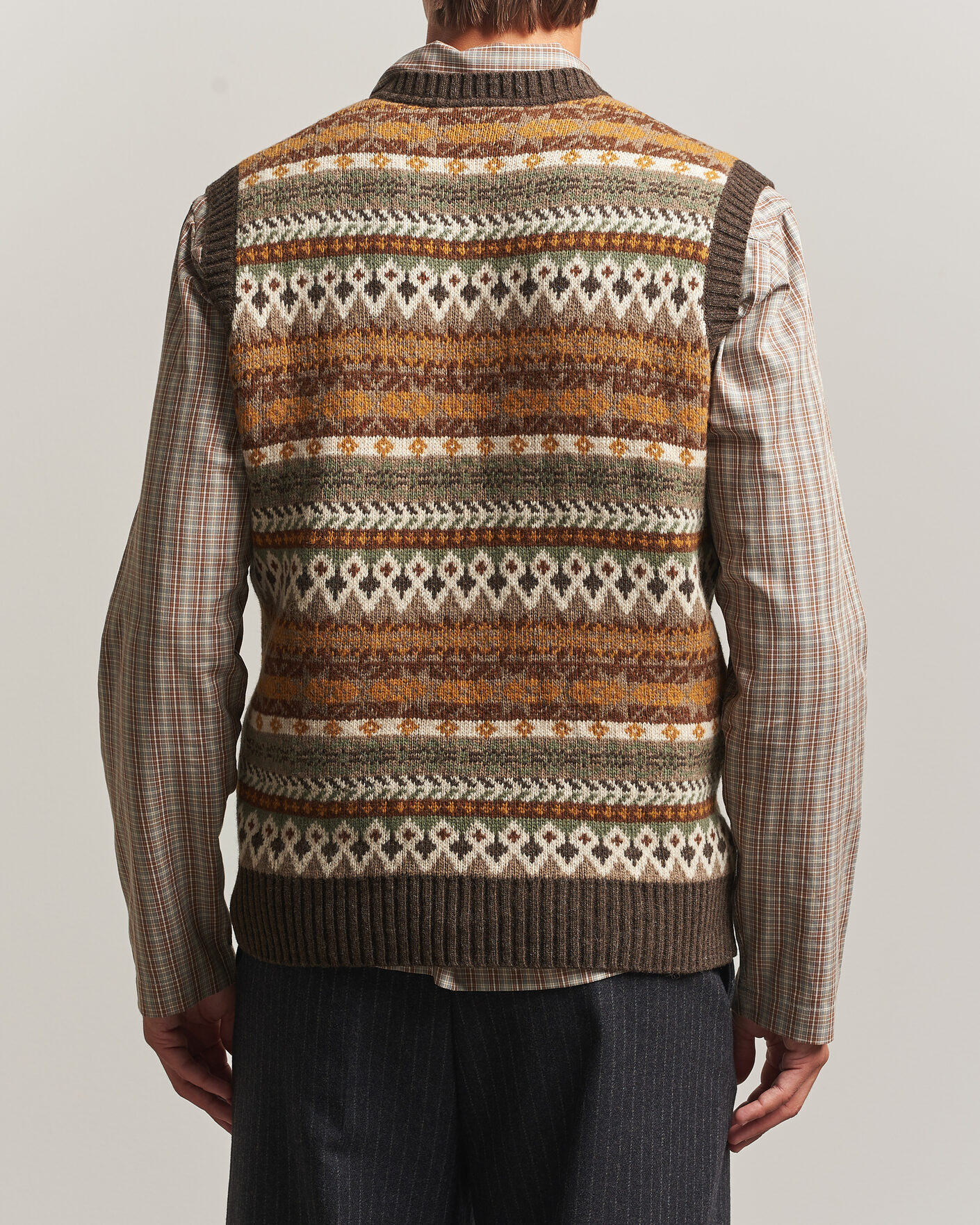 Herre | Gensere | Forét | Fairisle Lambswool Vest Thyme