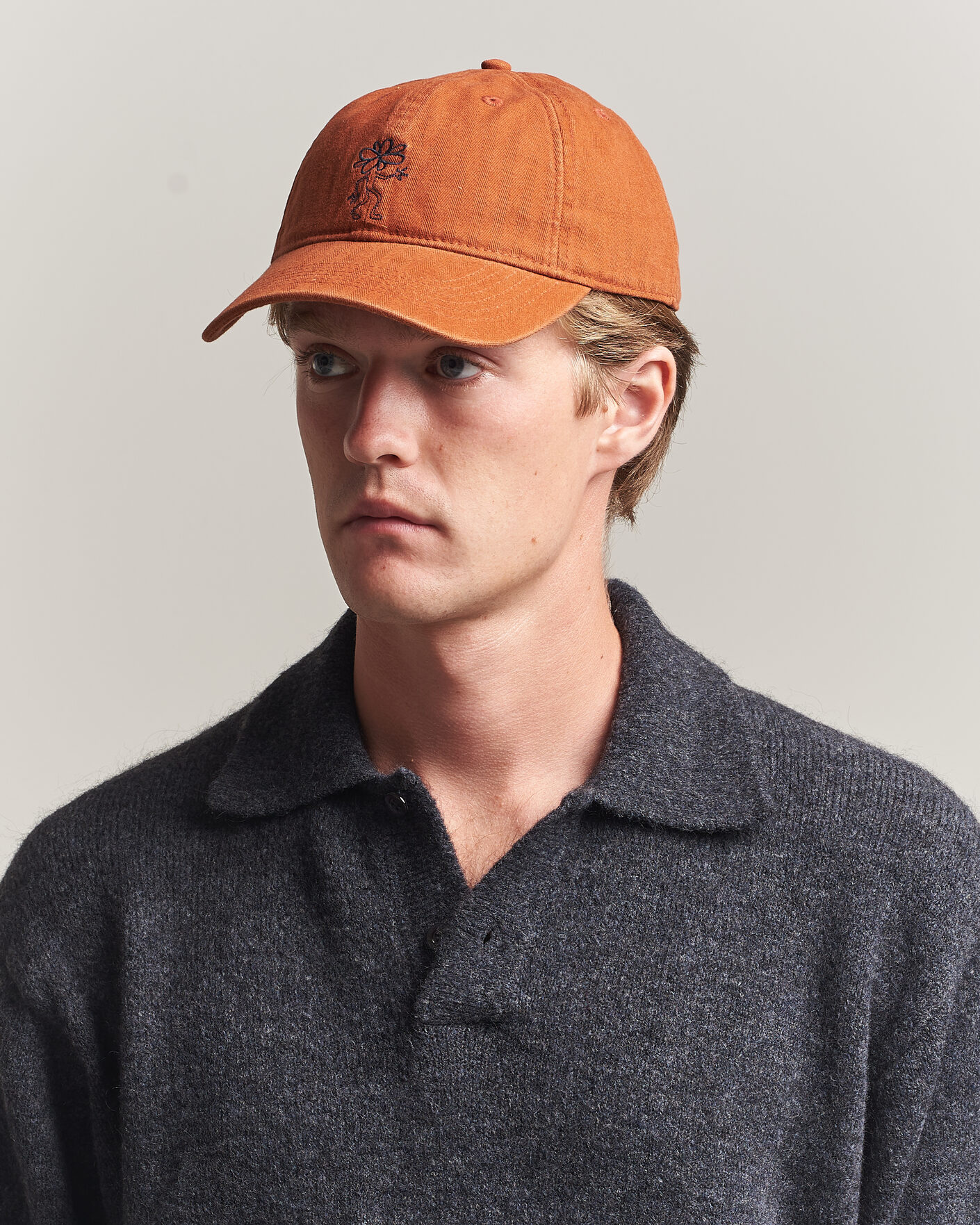 Herre | Hatter og capser | Forét | Tree Washed Herringbone Cap Brown