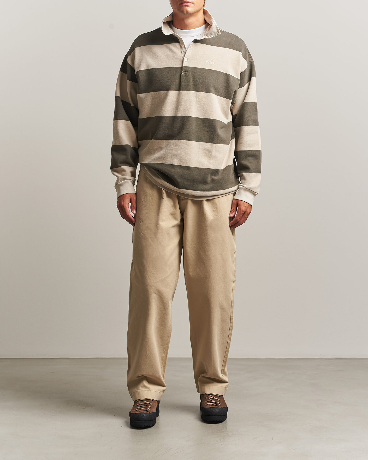 Herre | Bukser | Forét | Writer Relaxed Fit Pleated Pants Uniform Khaki