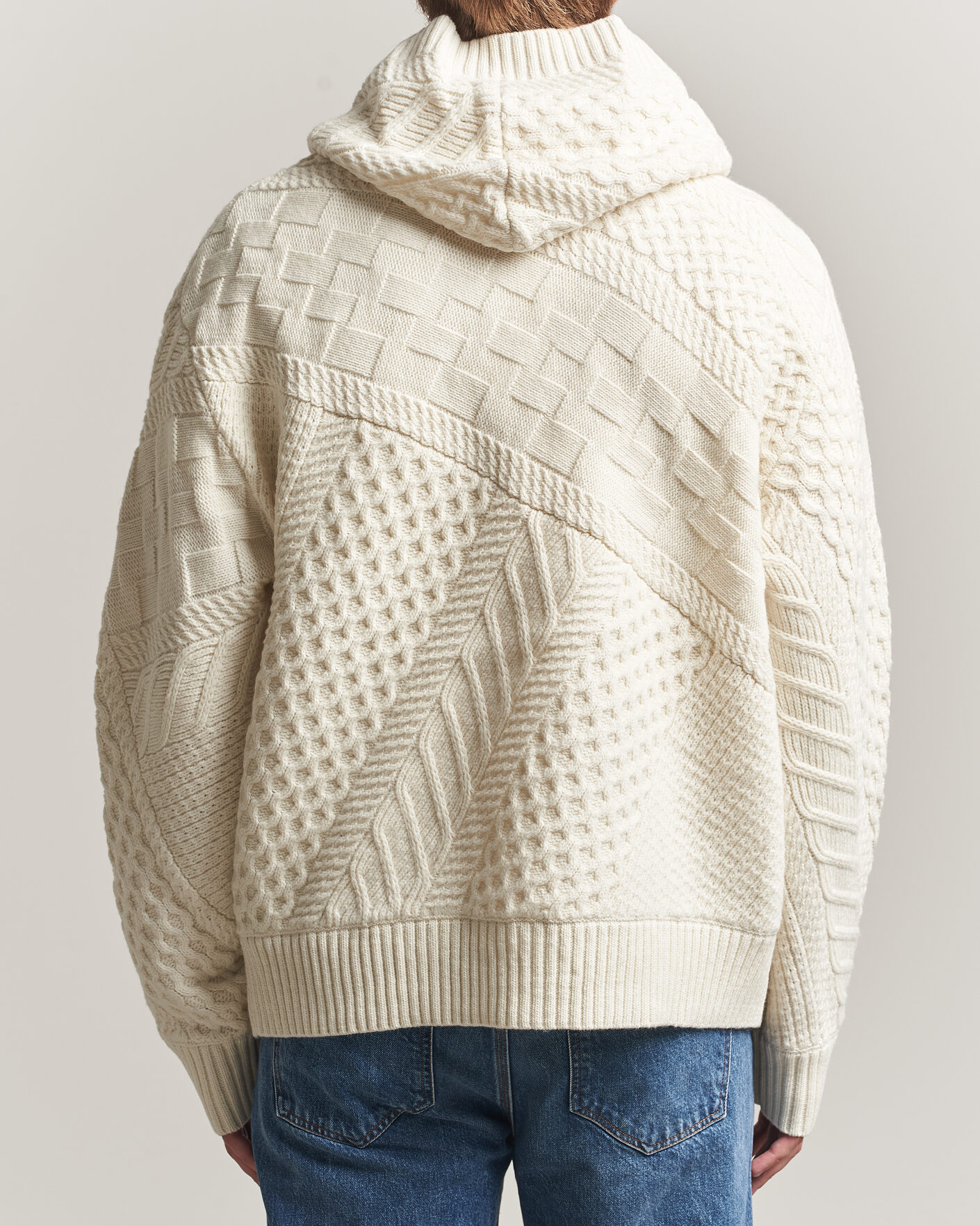 Herre | Gensere | J.Lindeberg | Savio Cable Knitted Hoodie Tofu