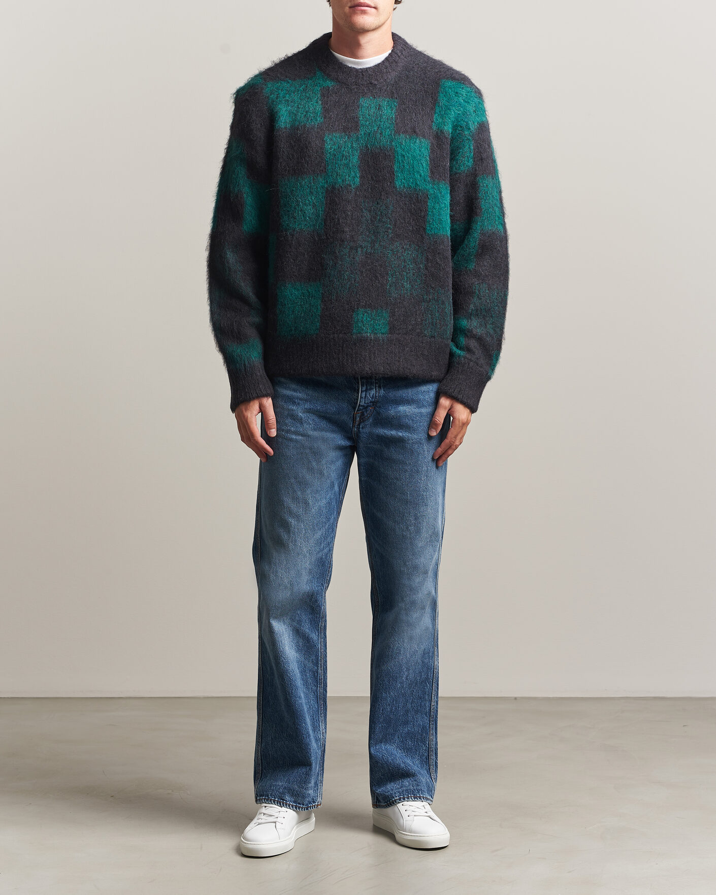 Herre | Gensere | J.Lindeberg | Hank Graphic Knitted Sweater Forest Biome