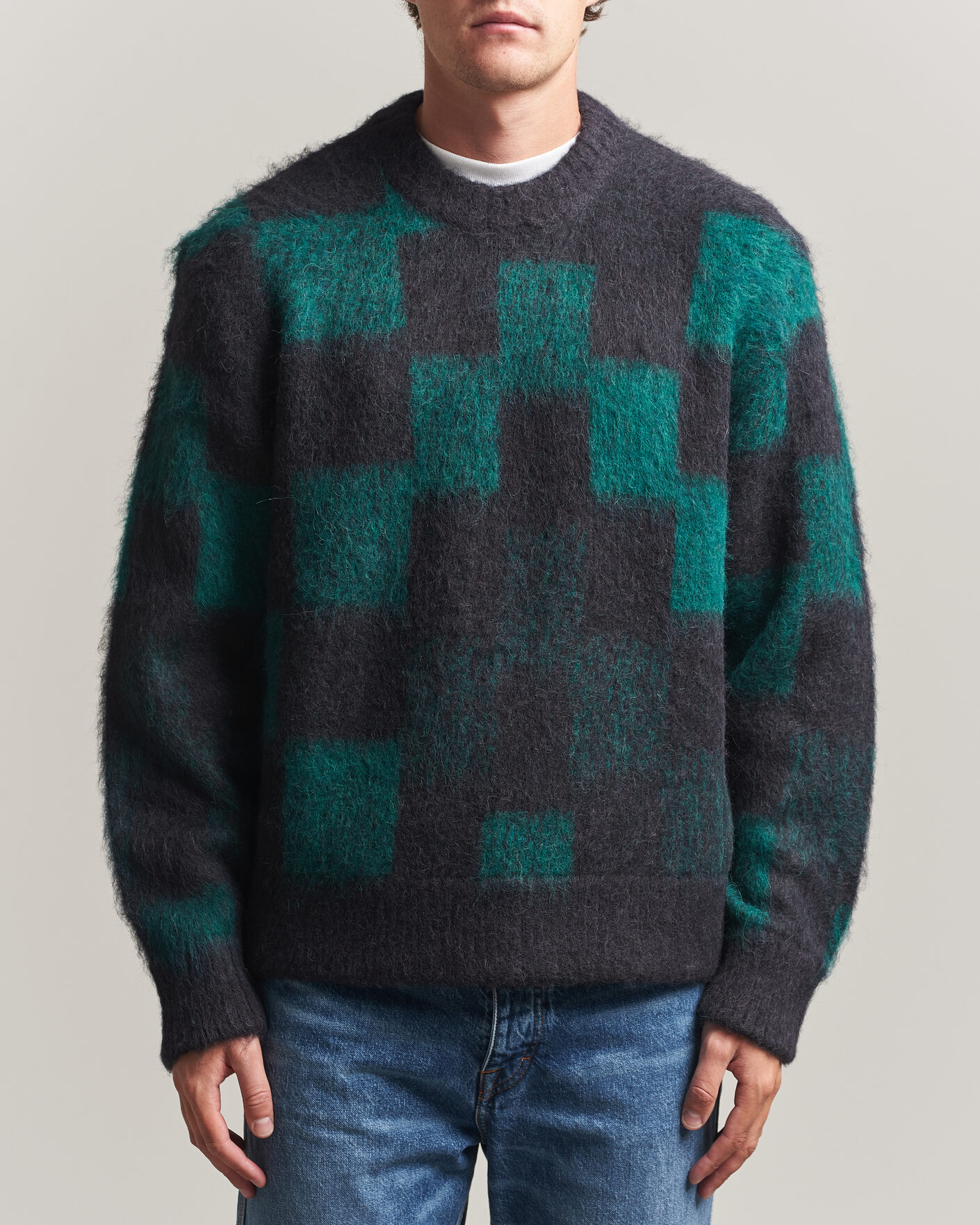 Herre | Gensere | J.Lindeberg | Hank Graphic Knitted Sweater Forest Biome