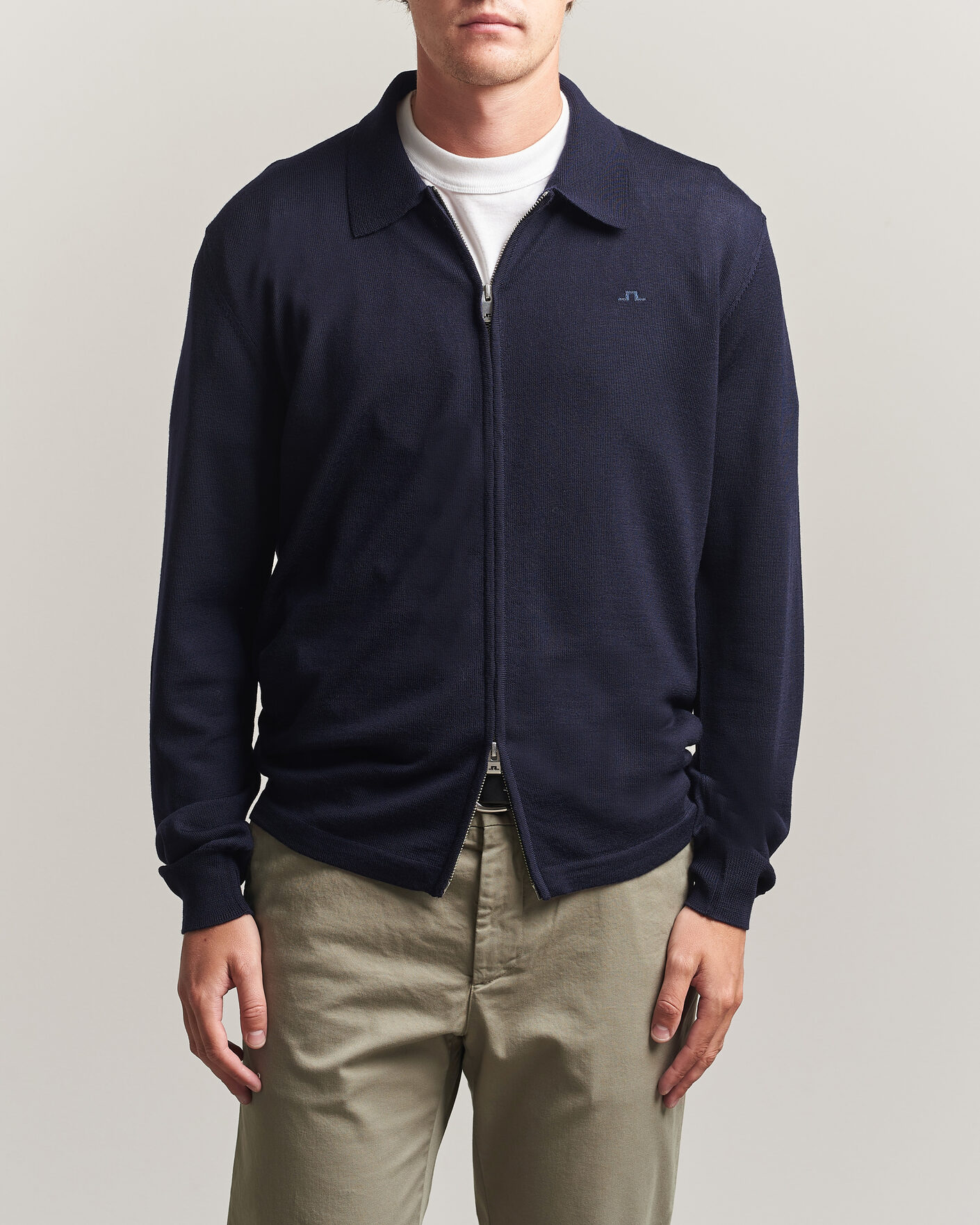 Herre | Gensere | J.Lindeberg | Kaleb Merino Full Zip JL Navy