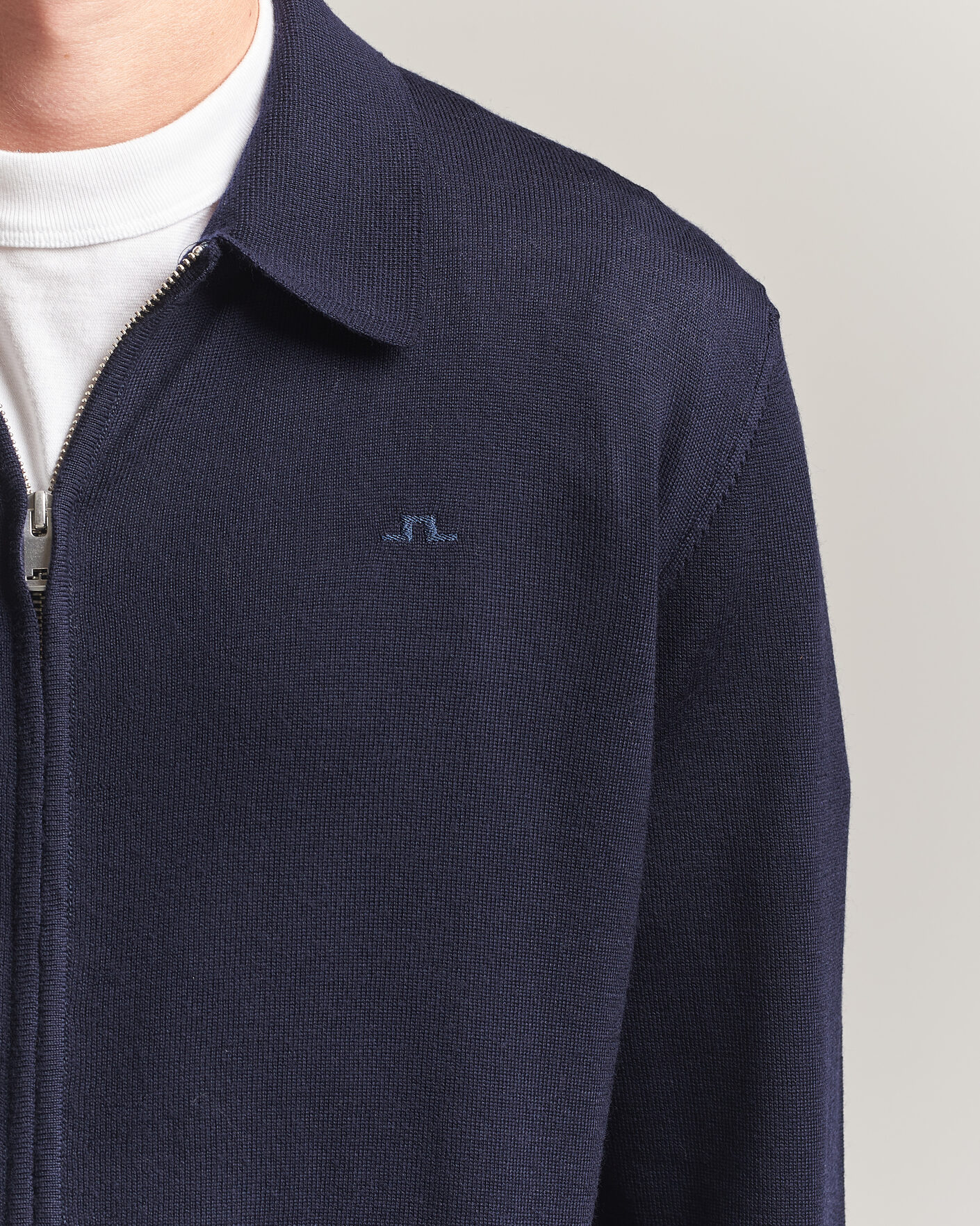 Herre | Gensere | J.Lindeberg | Kaleb Merino Full Zip JL Navy