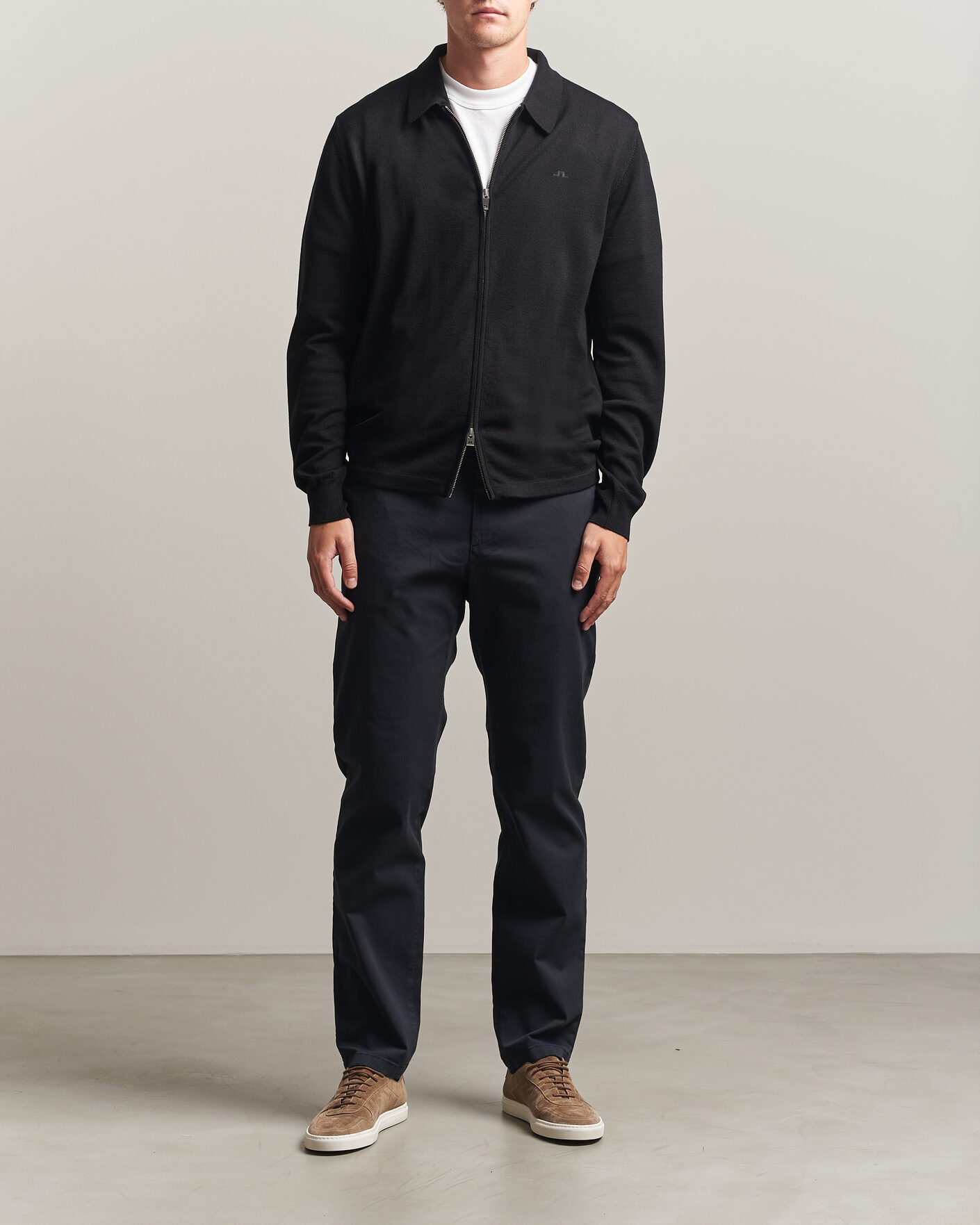 Herre | Gensere | J.Lindeberg | Kaleb Merino Full Zip Black
