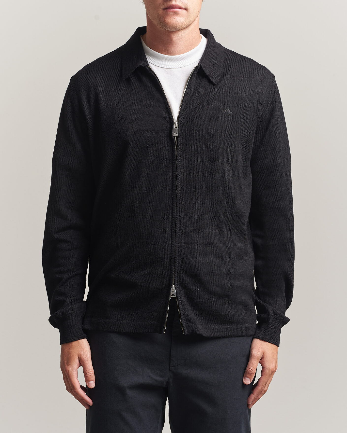 Herre | Gensere | J.Lindeberg | Kaleb Merino Full Zip Black