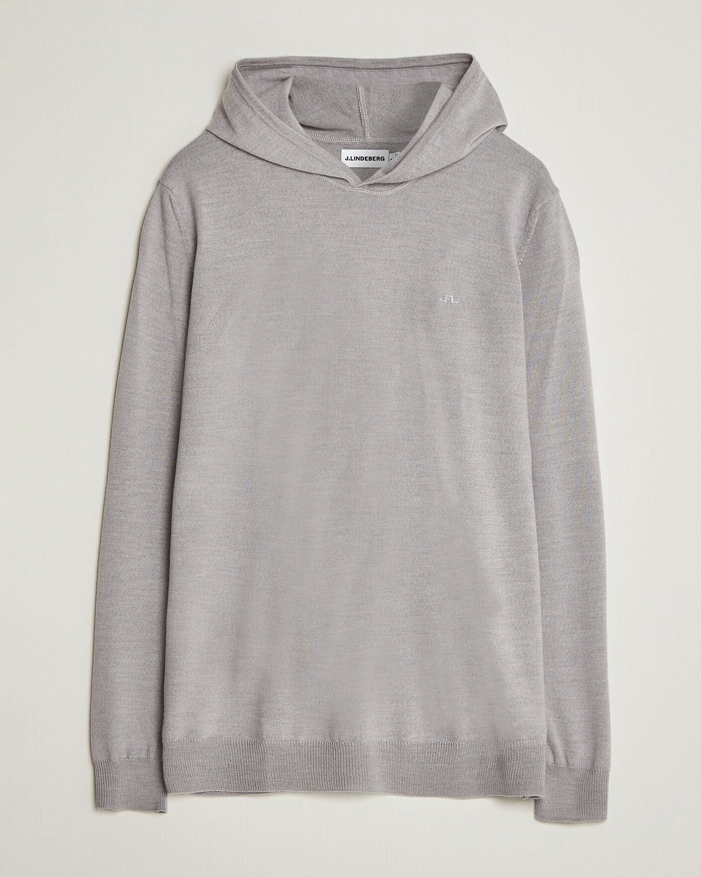 Herre | Gensere | J.Lindeberg | Karl Merino Hoodie Light Grey Melange