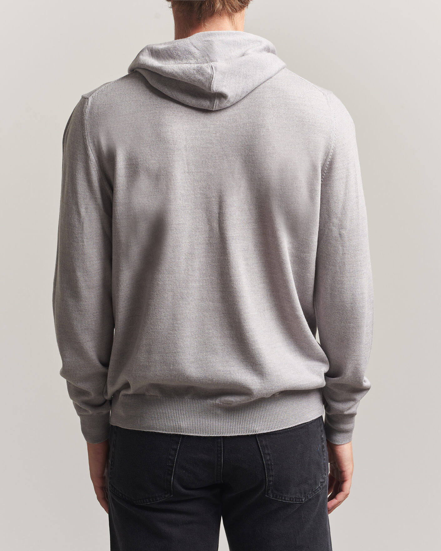 Herre | Gensere | J.Lindeberg | Karl Merino Hoodie Light Grey Melange