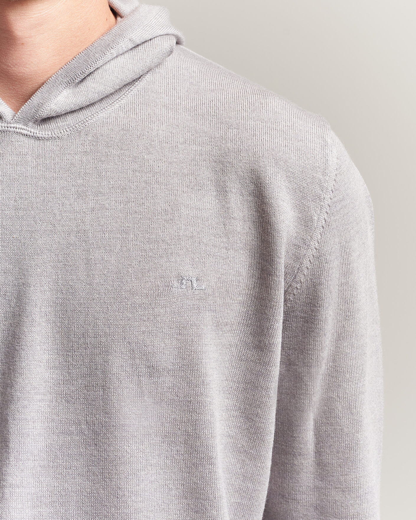 Herre | Gensere | J.Lindeberg | Karl Merino Hoodie Light Grey Melange