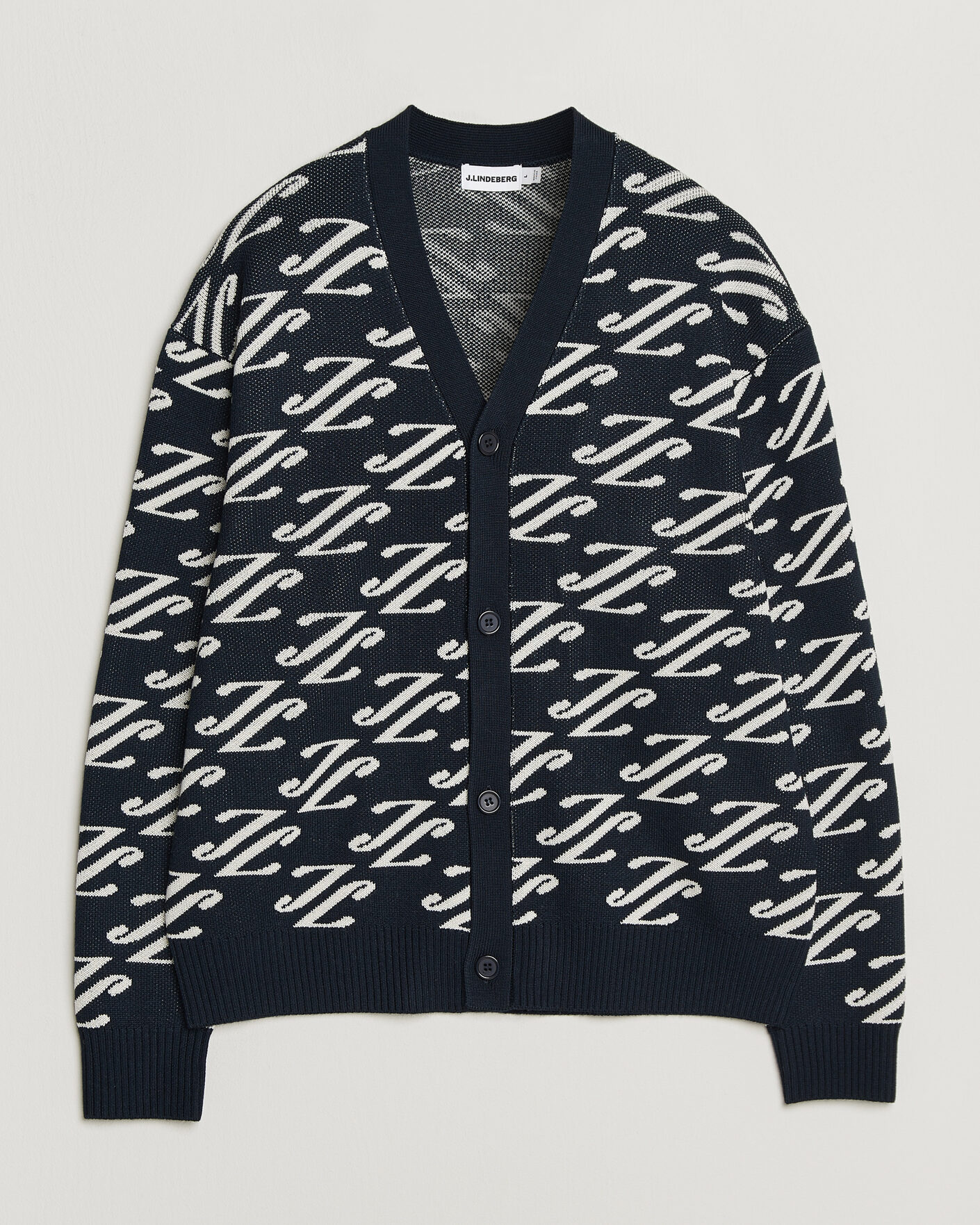 Herre | Gensere | J.Lindeberg | Denny Jacquard Cardigan JL Navy
