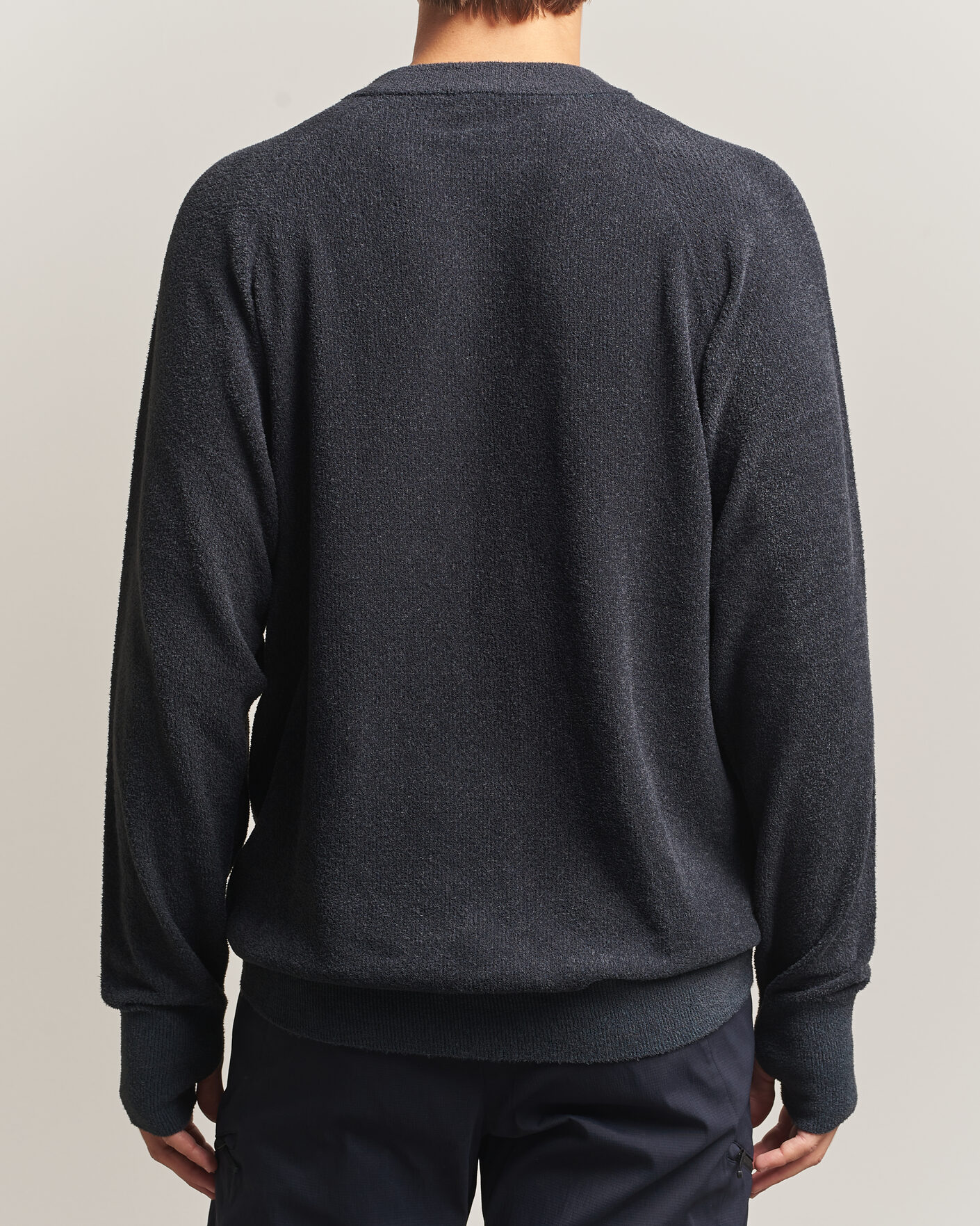 Herre | Gensere | Goldwin | Mesh Pile Crew Neck Wolf Gray
