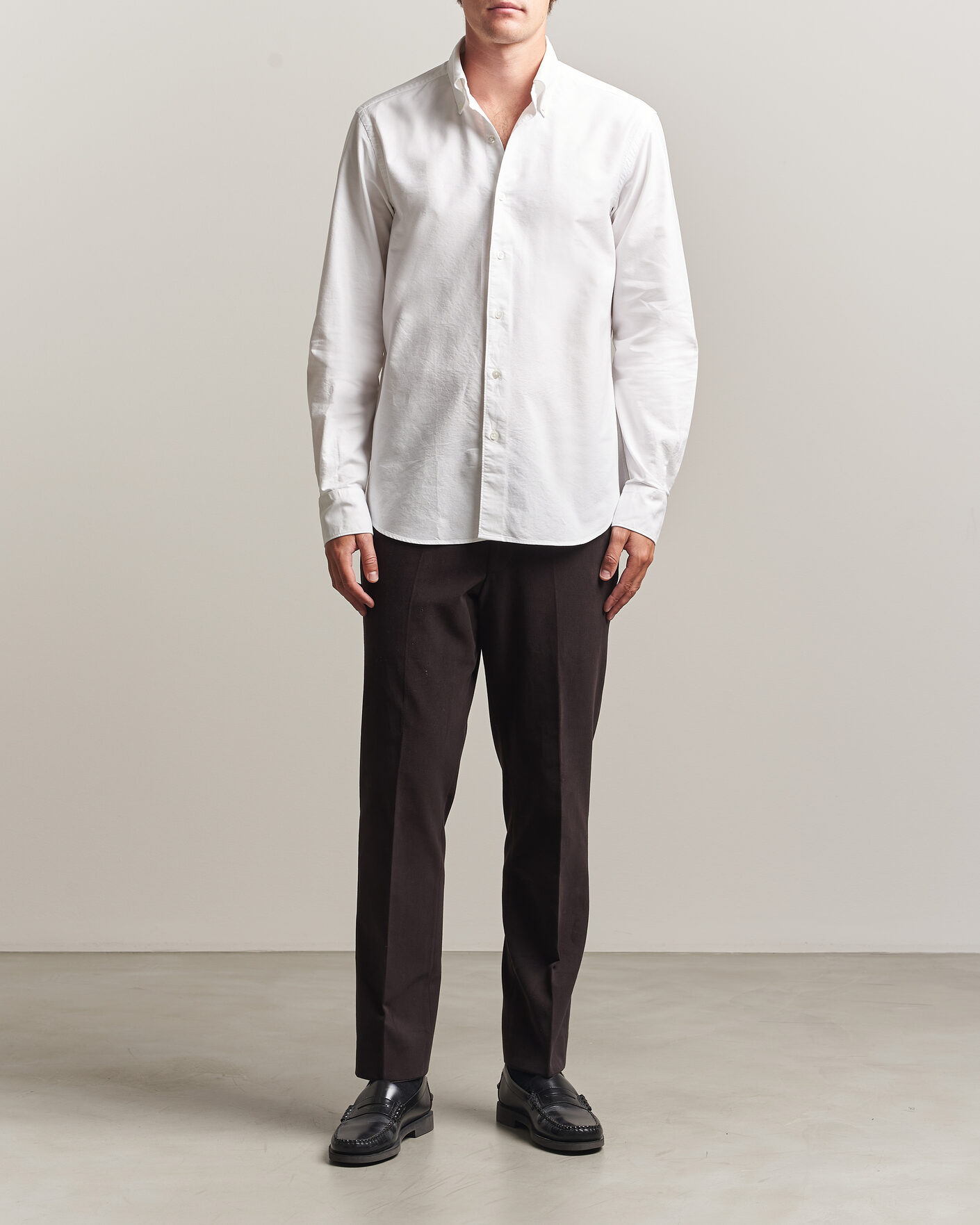 Herre | Skjorter | Grigio | Oxford Button Down Shirt White