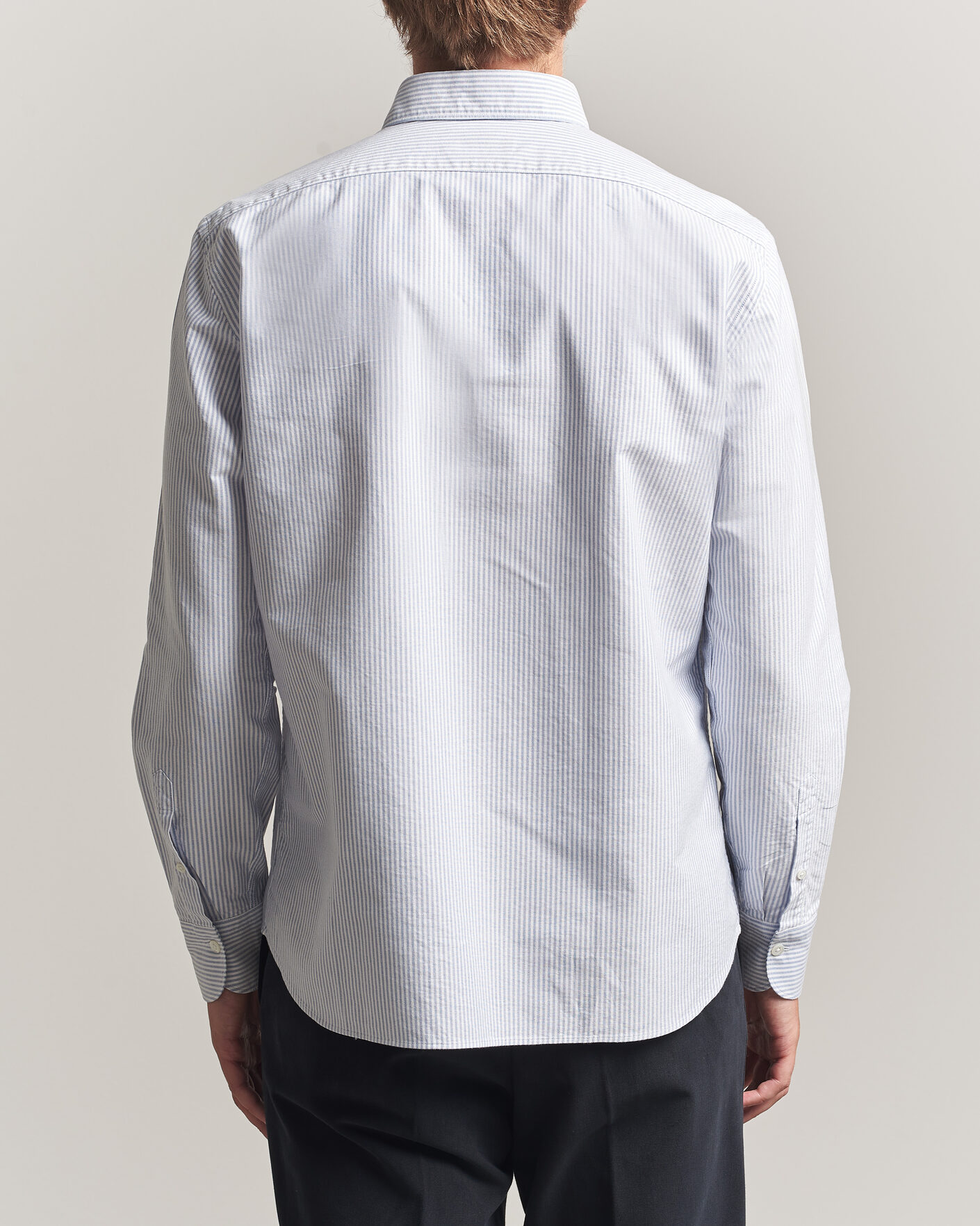 Herre | Skjorter | Grigio | Oxford Button Down Shirt Light Blue Stripe