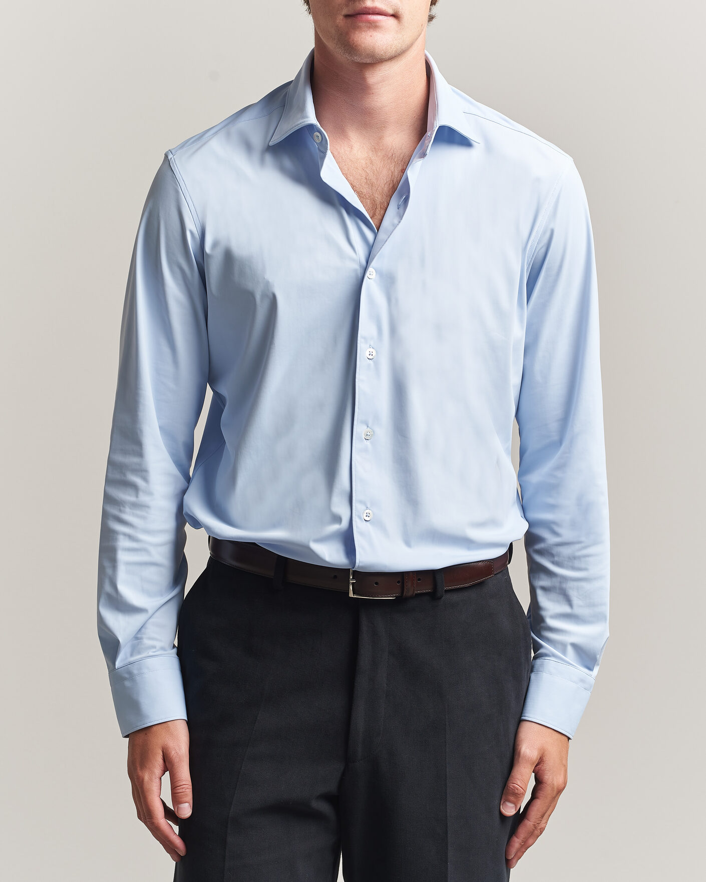 Herre | Skjorter | Grigio | Jersey Shirt Light Blue