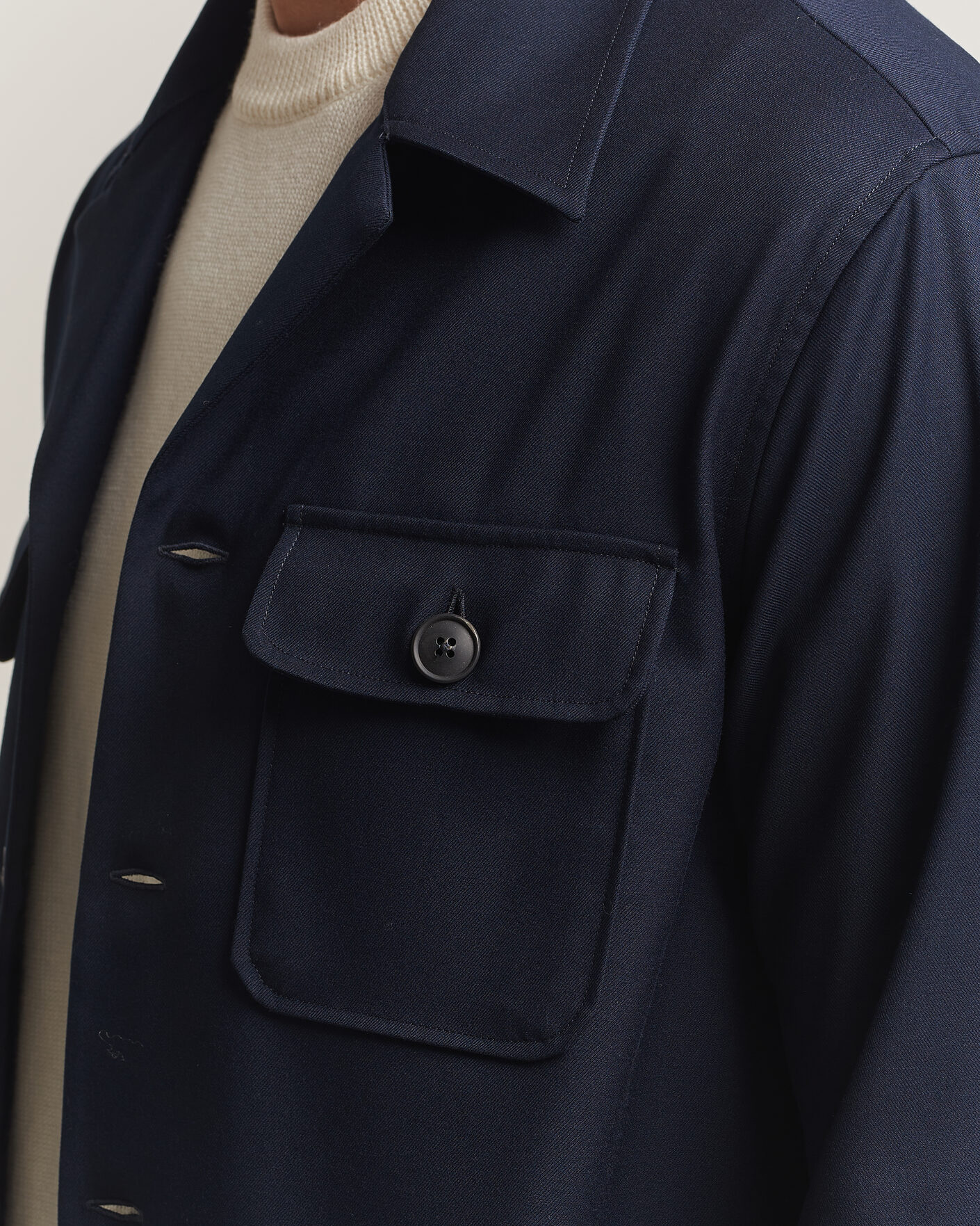 Herre | Skjorter | Grigio | Twill Overshirt Navy