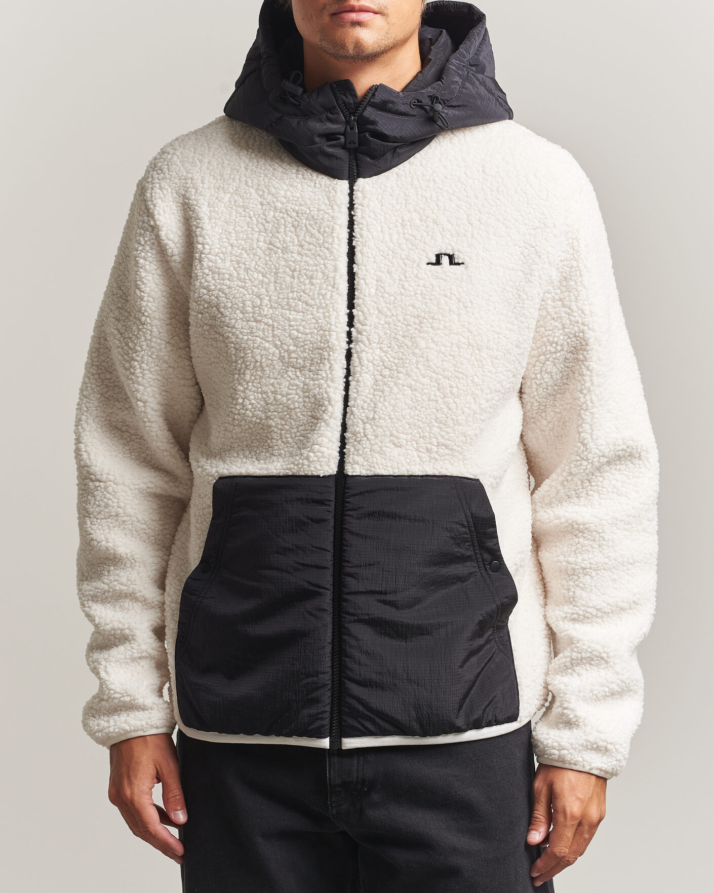 Herre | Gensere | J.Lindeberg | Varek Hybrid Hooded Full Zip Tofu