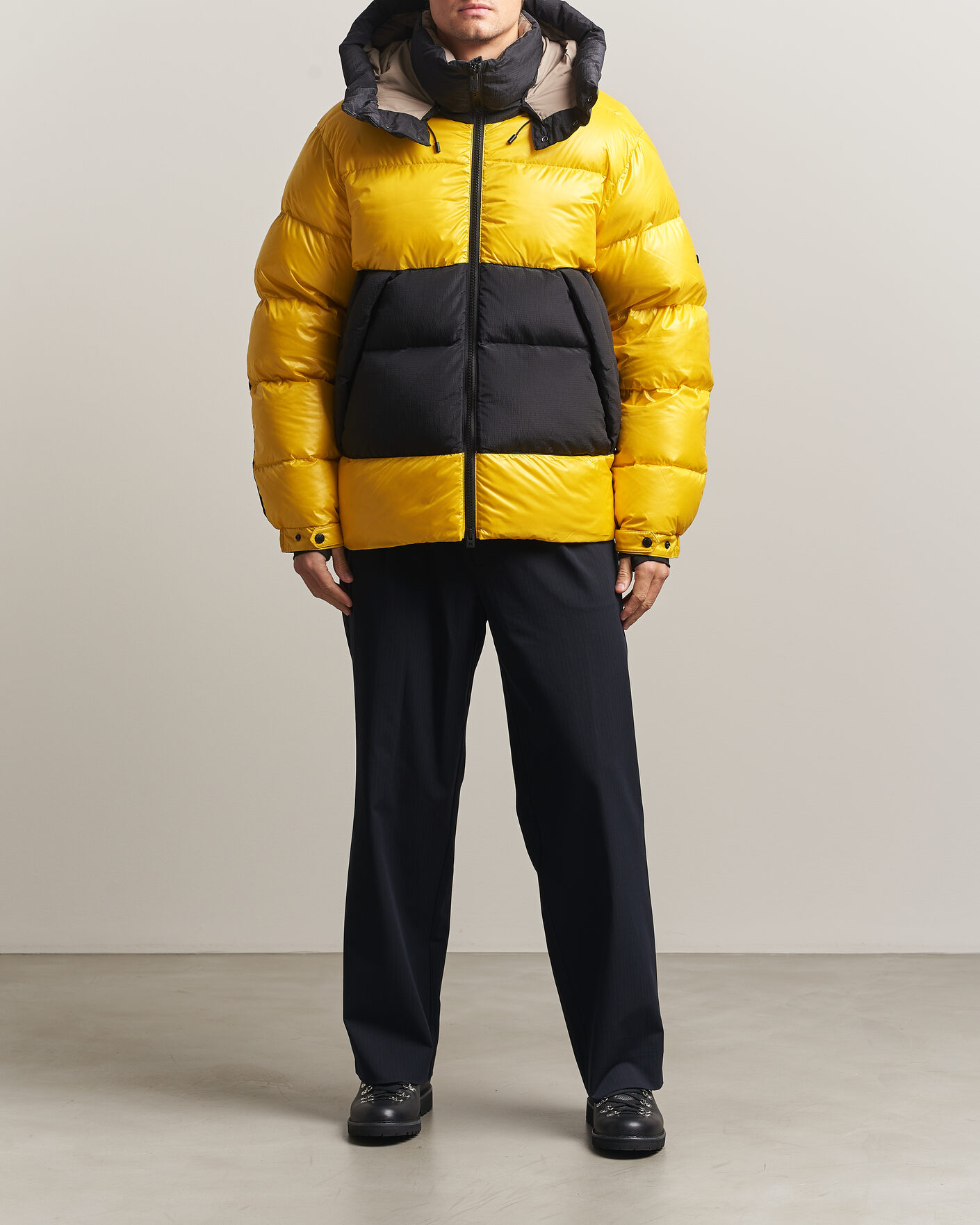 Herre | Jakker | J.Lindeberg | Creek Block Hooded Down Jacket Bumblebee