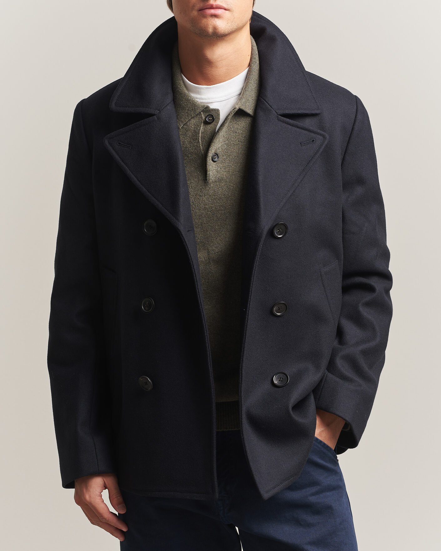 Herre | Jakker | PS Paul Smith | Wool Peacoat Navy