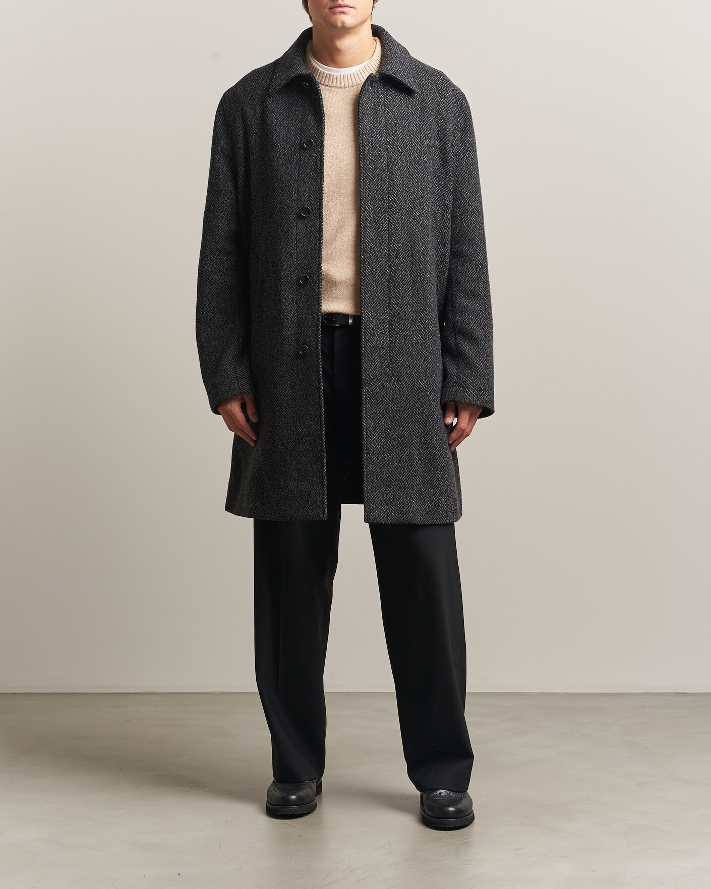 Herre | Jakker | PS Paul Smith | Wool Herringbone Coat Black