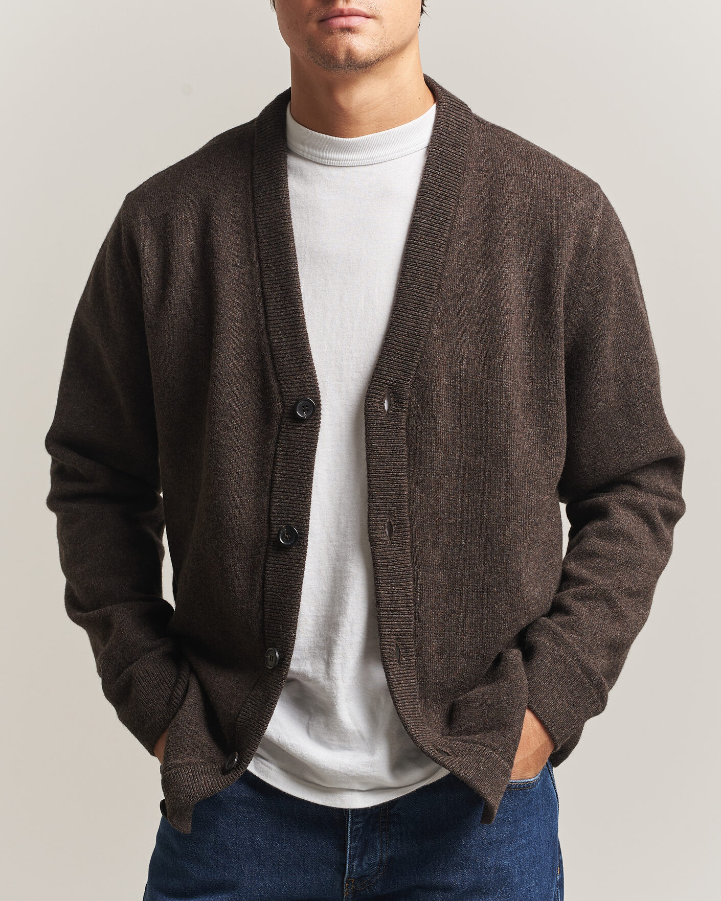 Herre | Gensere | PS Paul Smith | Wool Knitted Cardigan Brown
