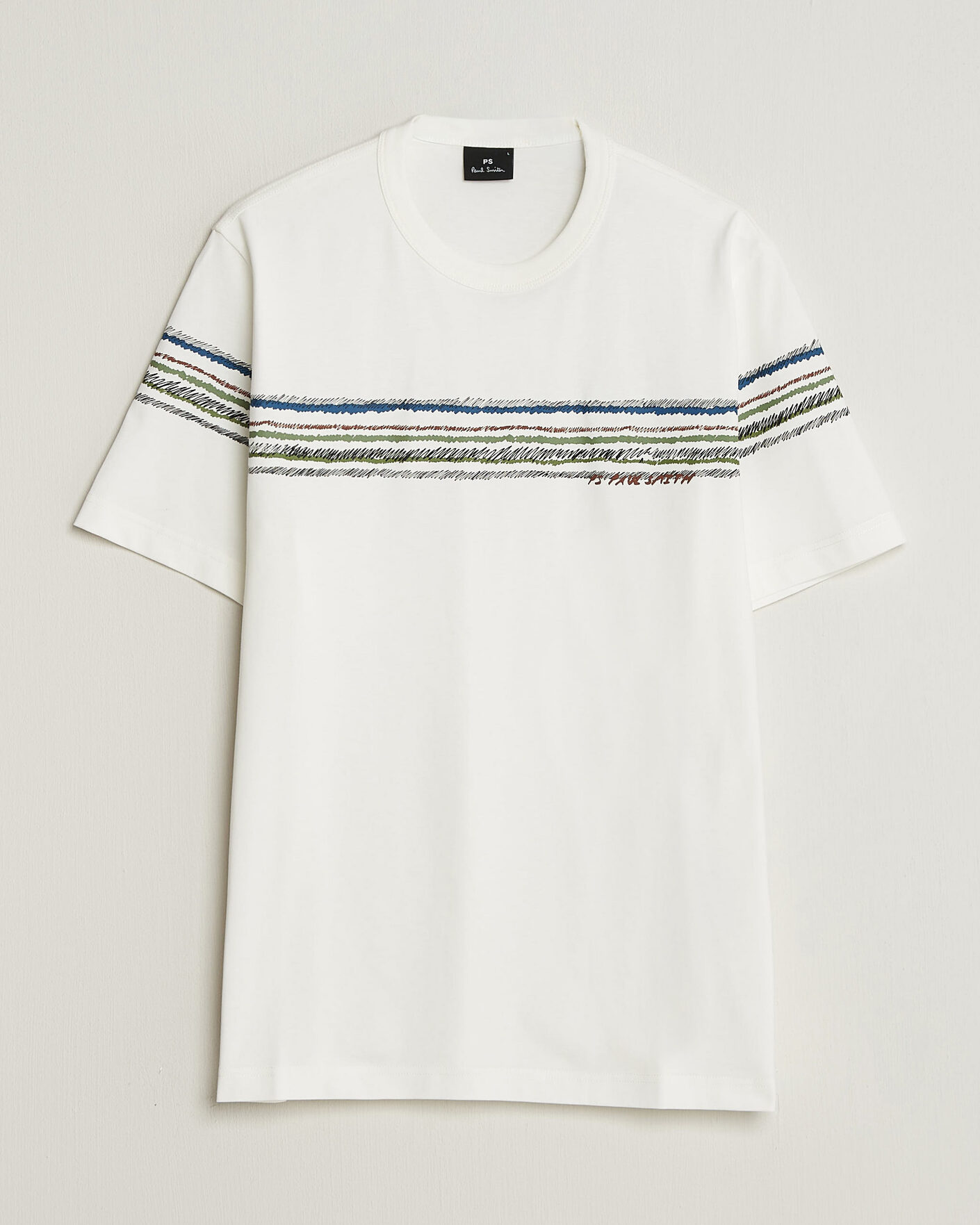 Herre | T-Shirts | PS Paul Smith | Stripes Crew Neck T-Shirt White