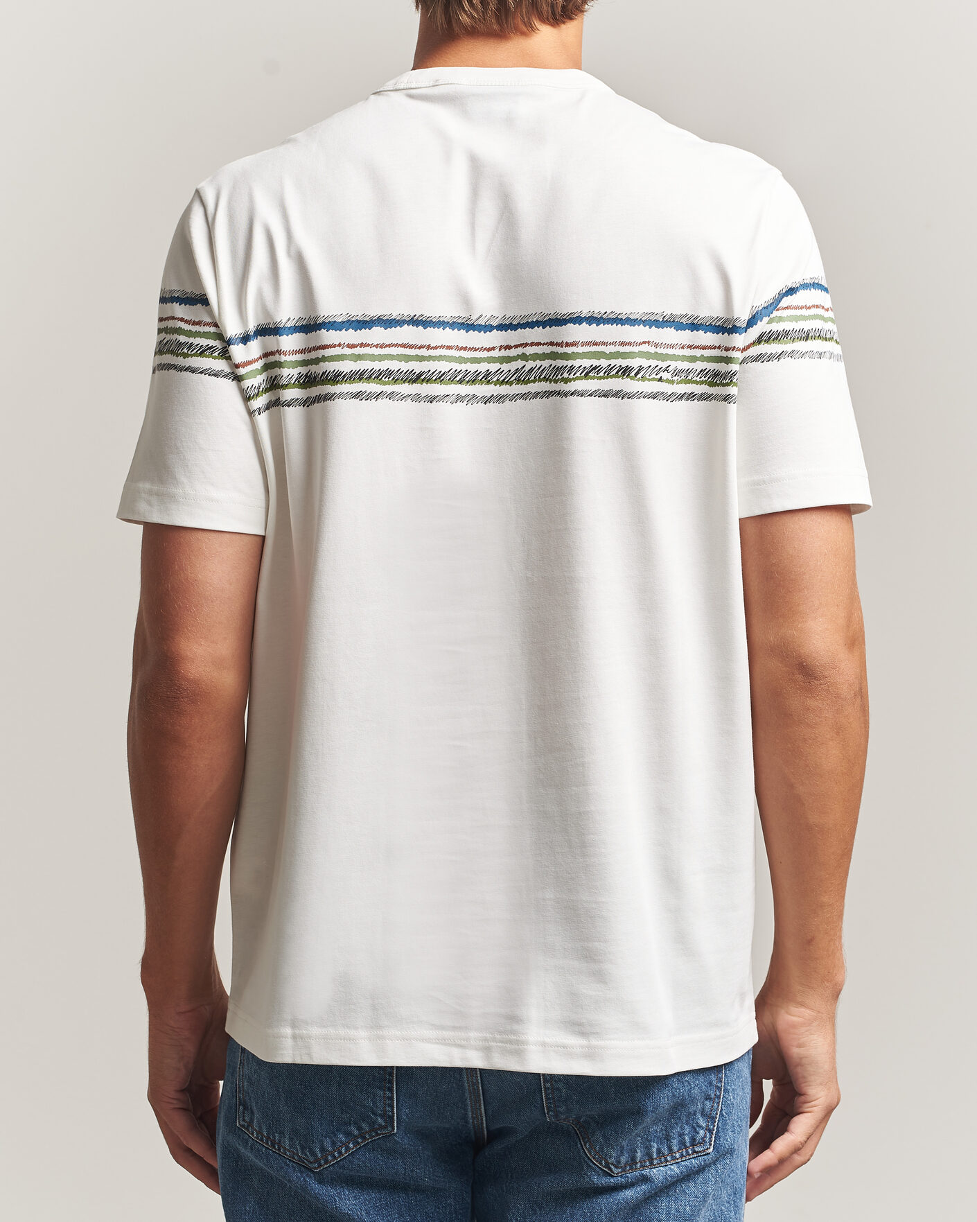 Herre | T-Shirts | PS Paul Smith | Stripes Crew Neck T-Shirt White