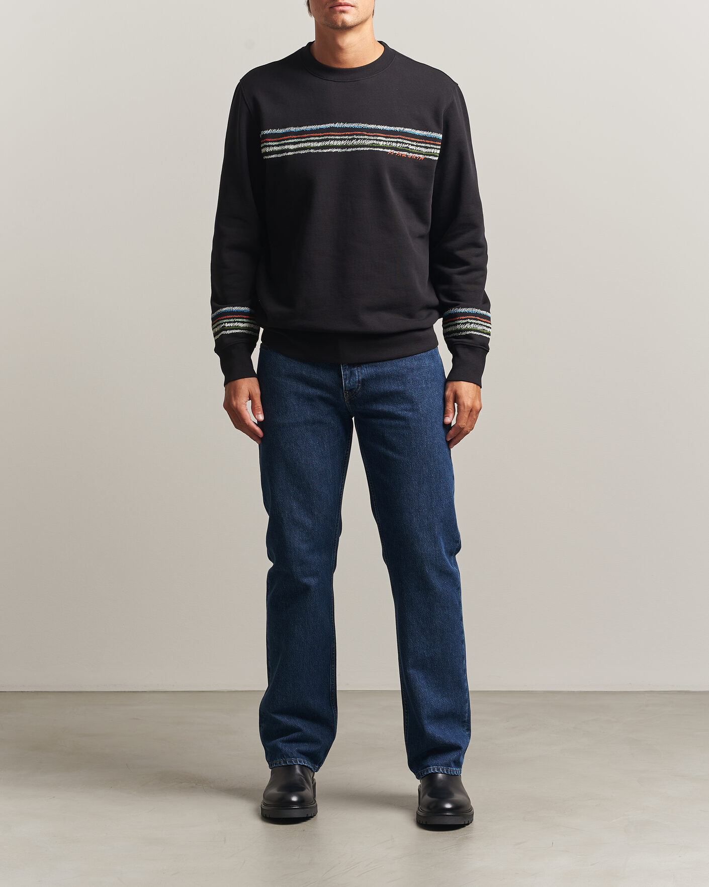 Herre | Gensere | PS Paul Smith | Stripes Crew Neck Sweatshirt Black