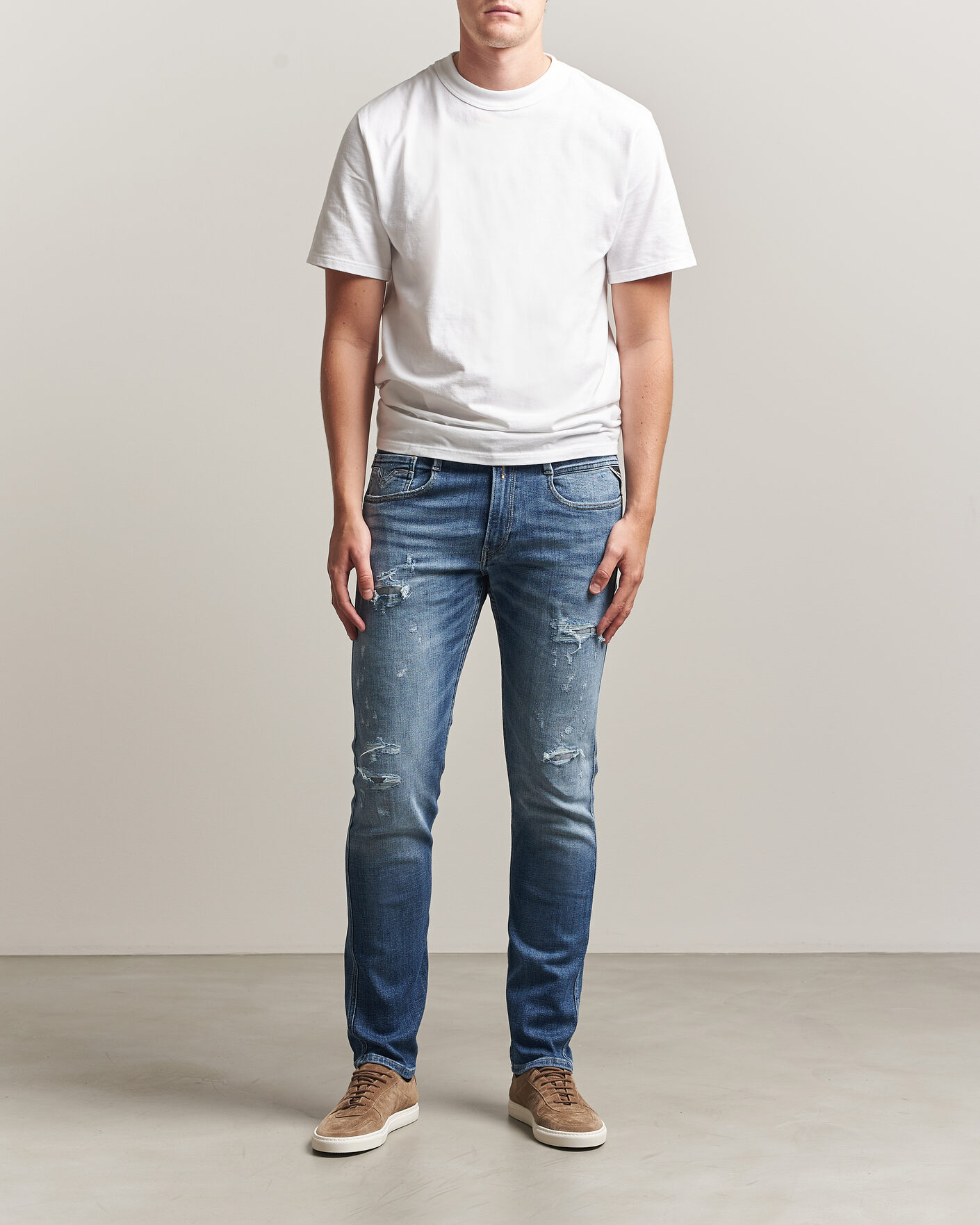 Herre | Jeans | Replay | Anbass 10 Years Wash Jeans Medium Blue