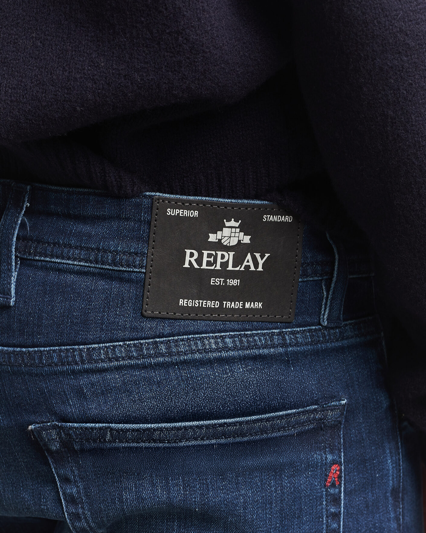 Herre | Jeans | Replay | Grover Powerstretch Jeans Dark Blue