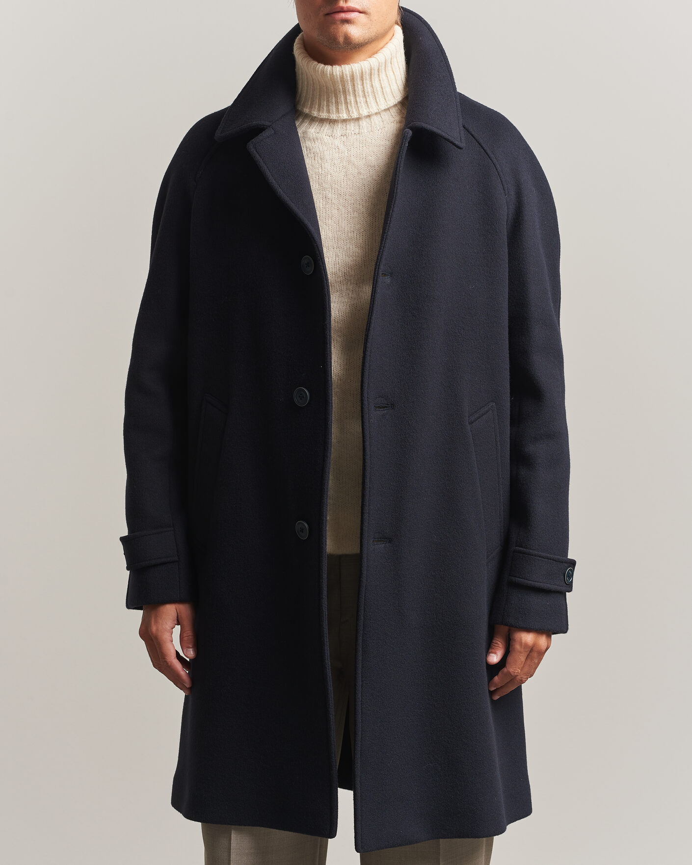 Herre | Jakker | Herno | Raglan Wool Coat Navy