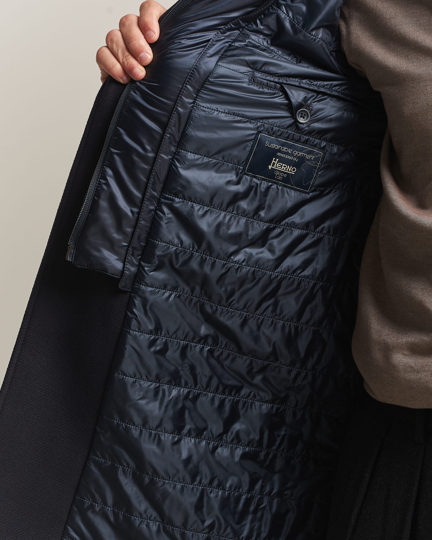 Herre | Jakker | Herno | Wool Zip Coat Navy