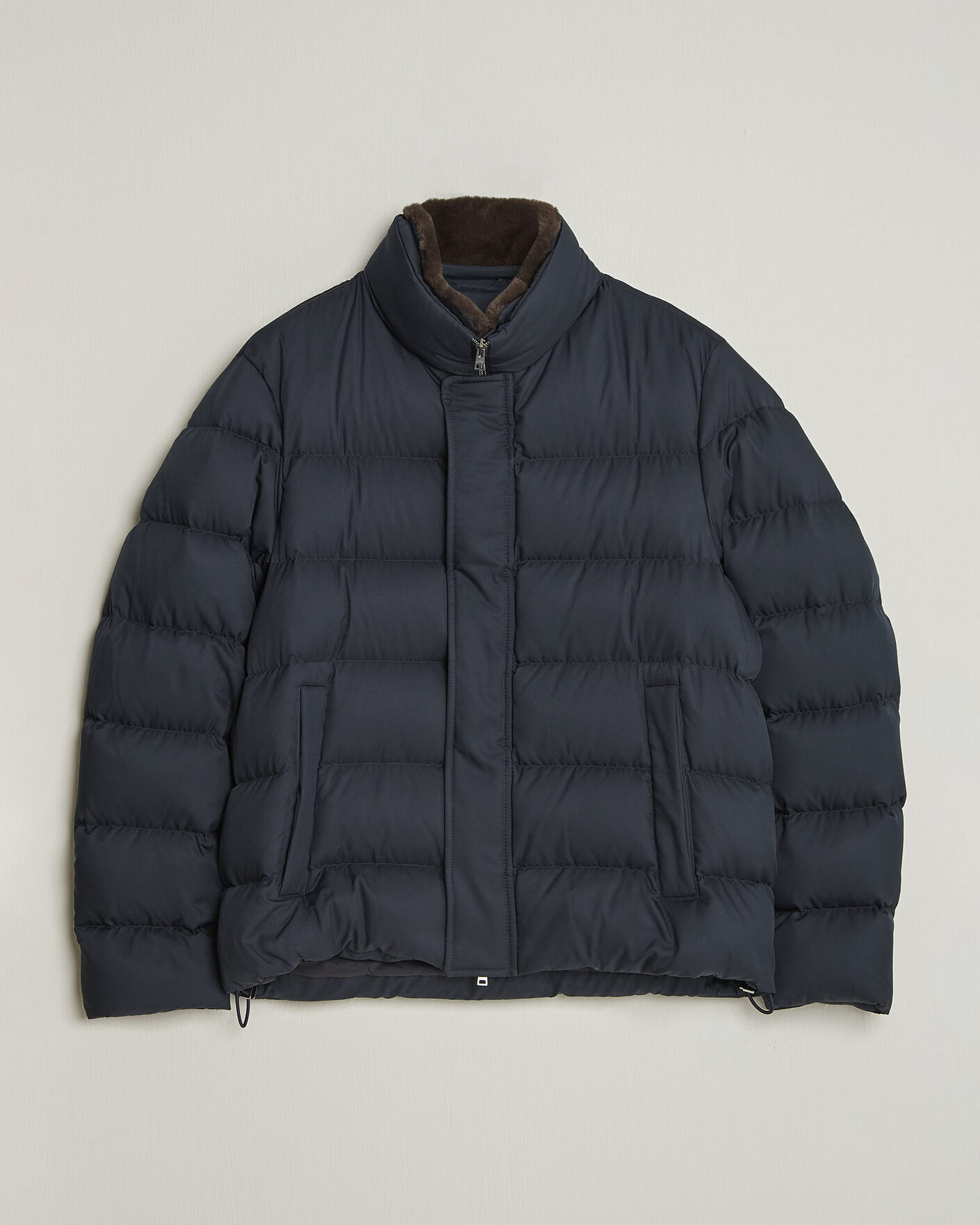 Herre | Jakker | Herno | Faux Fur Down Jacket Navy
